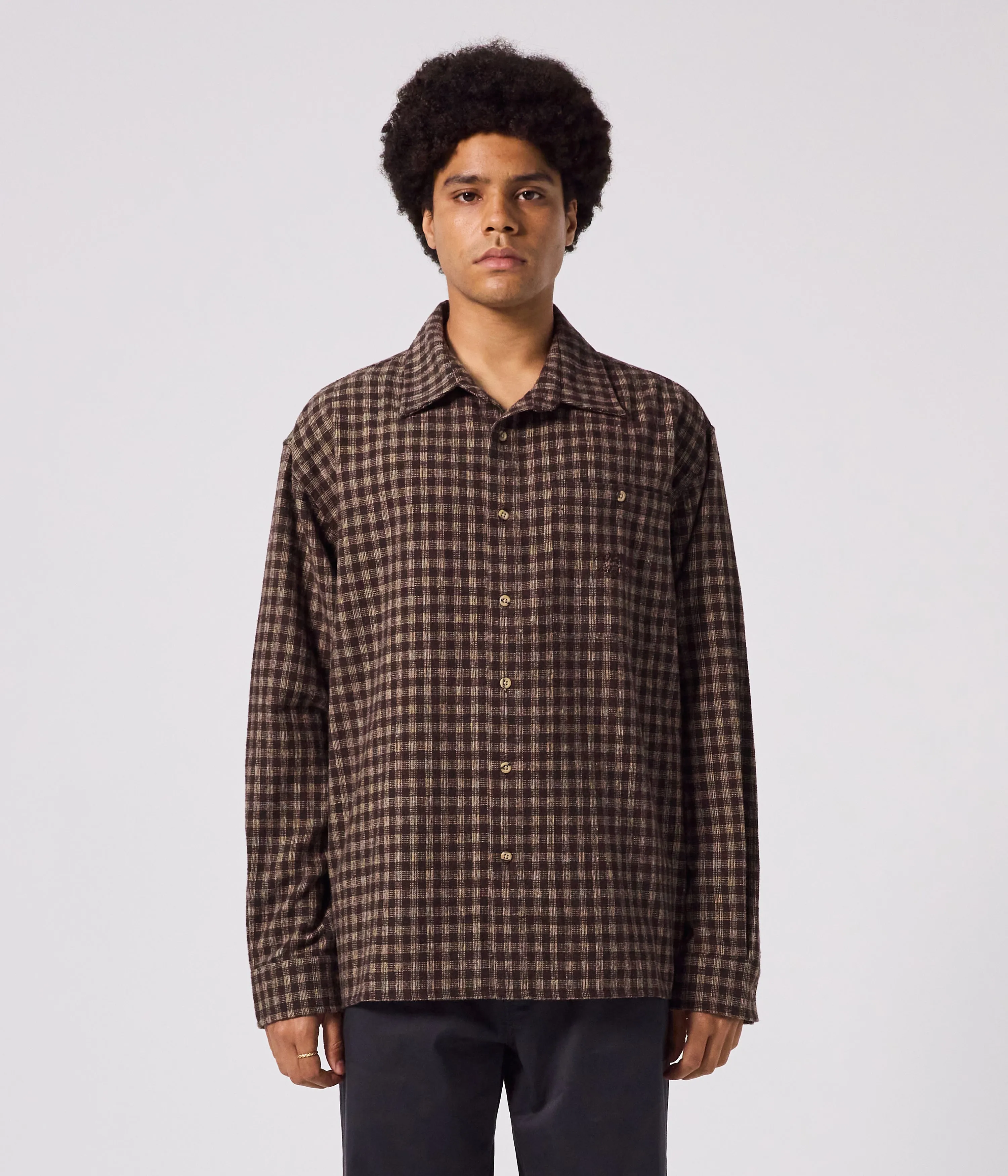MARQUEE FLANNEL LS SHIRT // BROWN RecycledBlend
