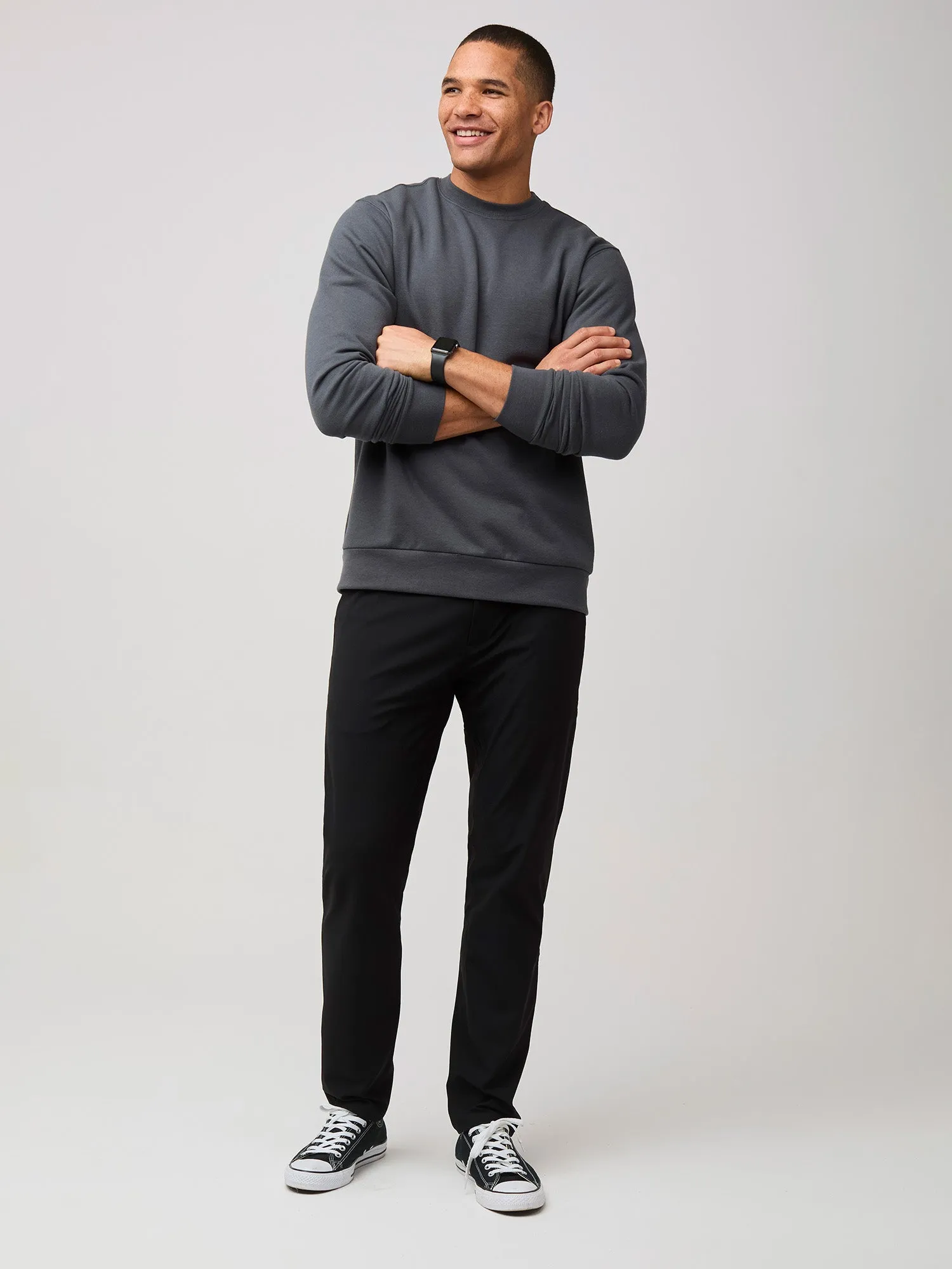 Comfy Fit Wear Sleek Look Concrete Crew Sweatshirt