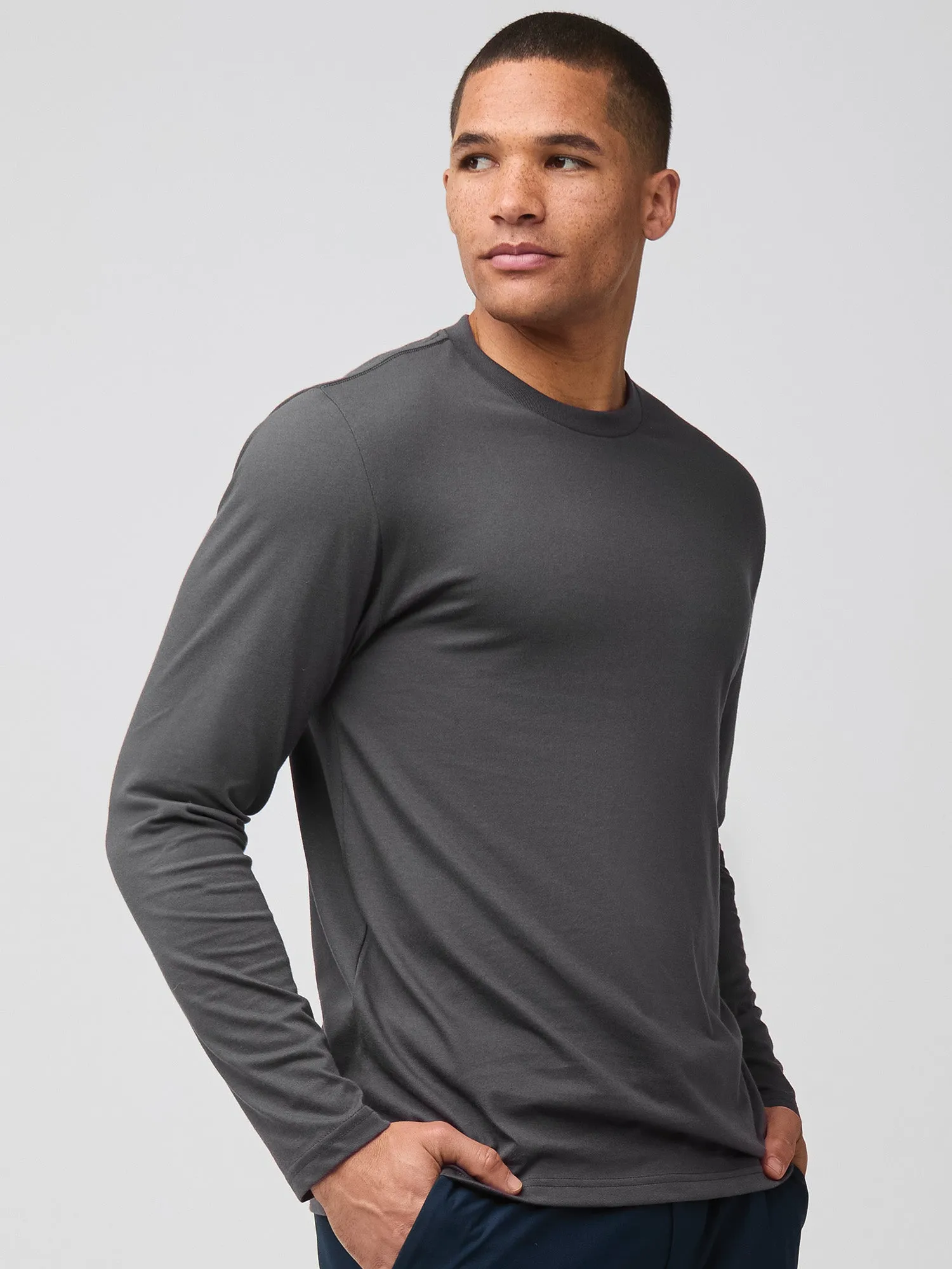 Concrete Long Sleeve Crew Neck Comfy Waistband Soft Wear