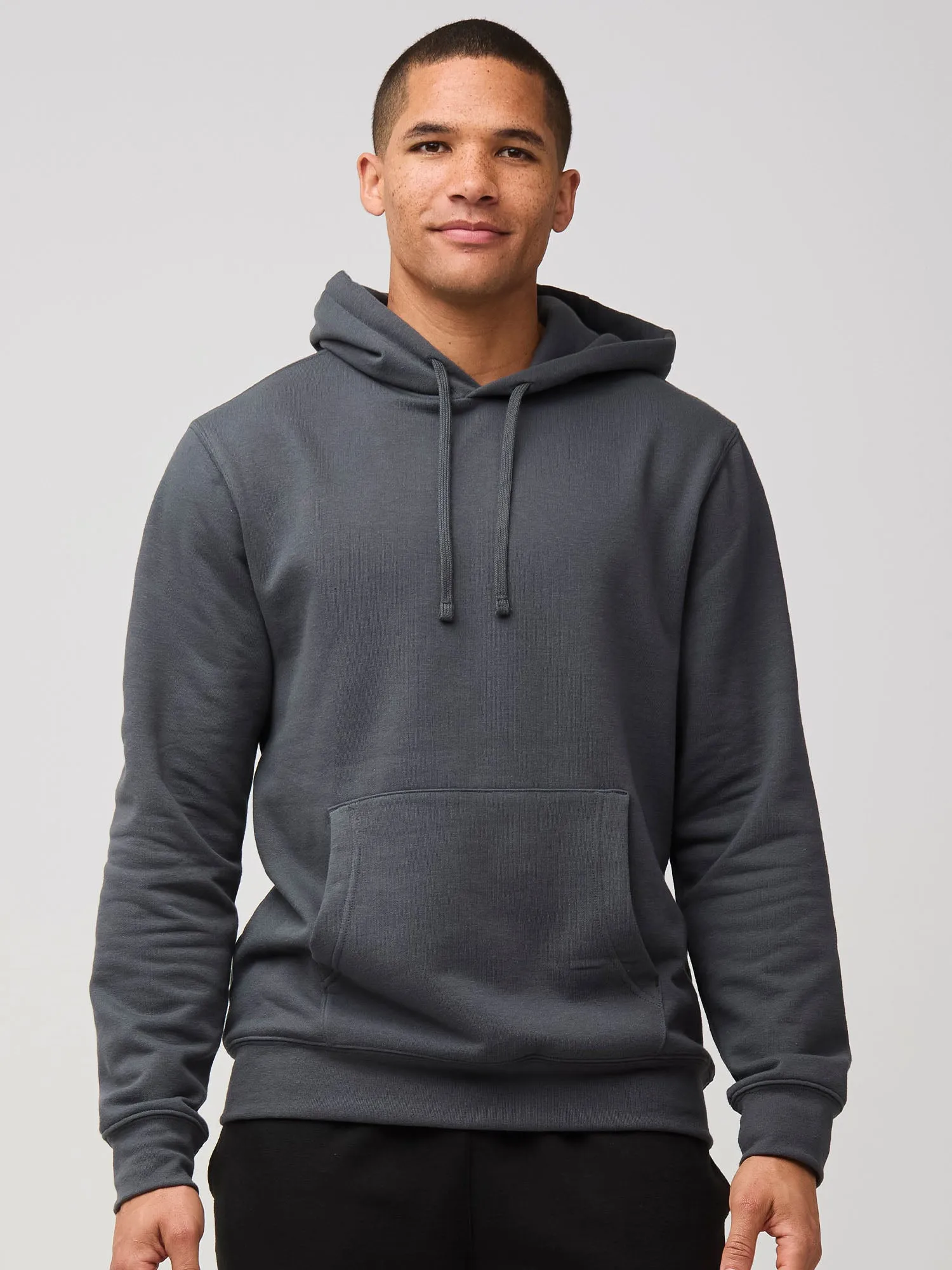 Everyday Casual Matte Look Concrete Pullover Hoodie