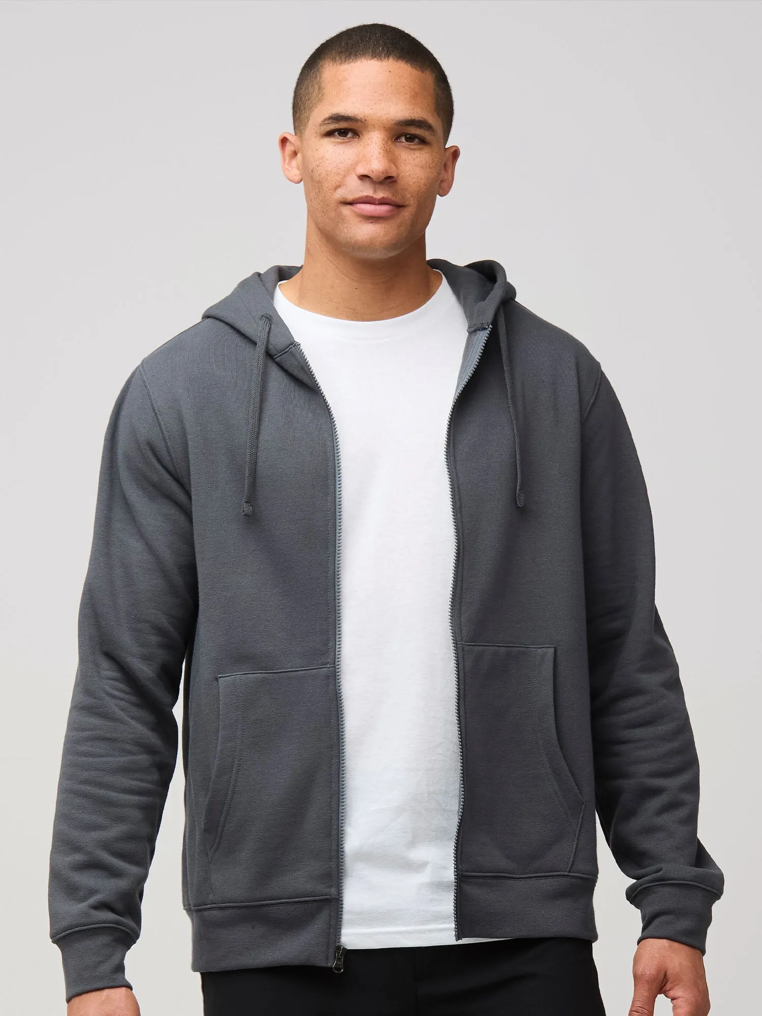 Concrete Zip-Up Hoodie Cool Layer Wear SunProtectionFabric