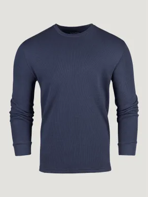Water Based Ink Print Navy Thermal Long Sleeve Crew