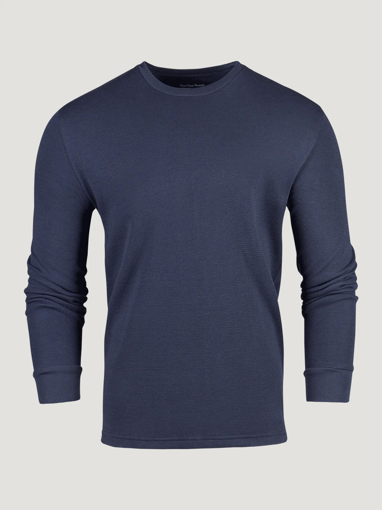 Water Based Ink Print Navy Thermal Long Sleeve Crew
