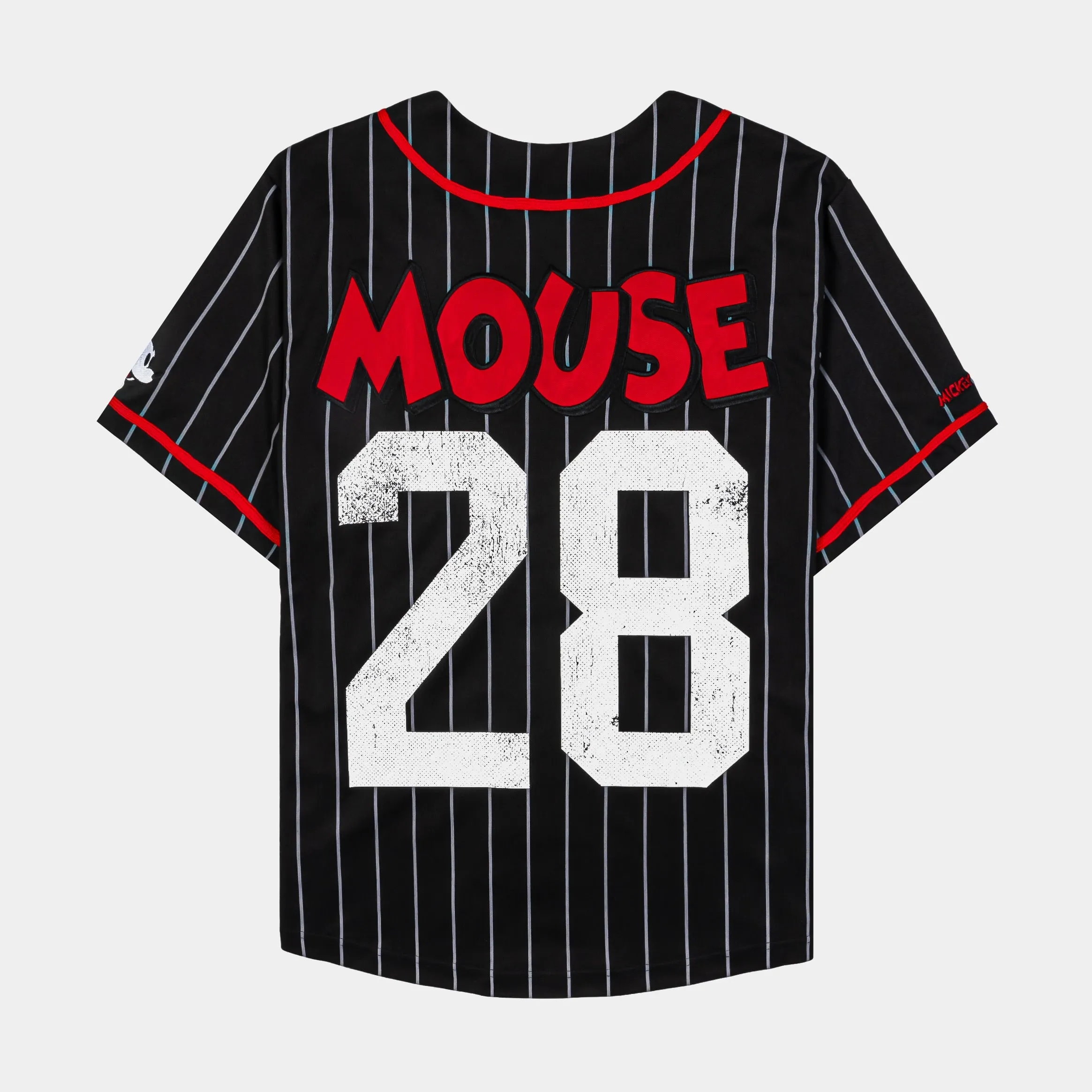 Performance Driven Design workout mode Disney Mickey and Friends By Shoe Palace 28 Striped Baseball Mens Jersey (Black/Red)