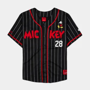 Muscle Fit Disney Mickey and Friends By Shoe Palace 28 Striped Baseball Mens Jersey (Black/Red)
