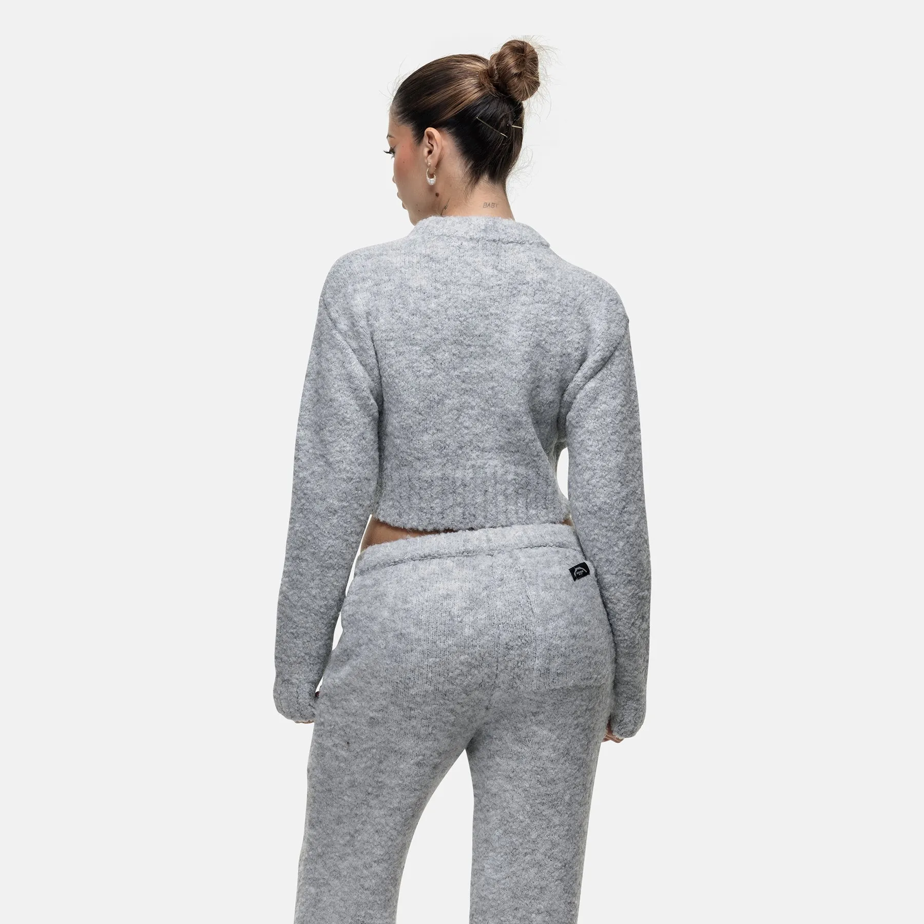 Urban Active zippered Cozy Boucle Knitwear Grey Crew