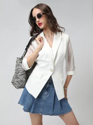 Clean Lines Women's Off White Blazer