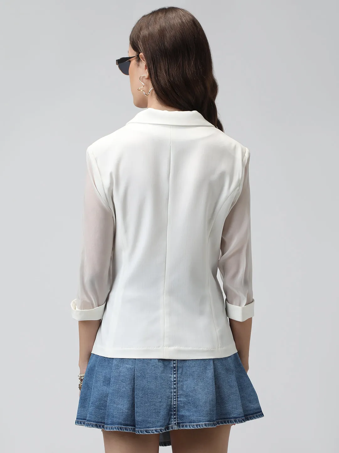 Elasticated Waistband Women's Off White Blazer