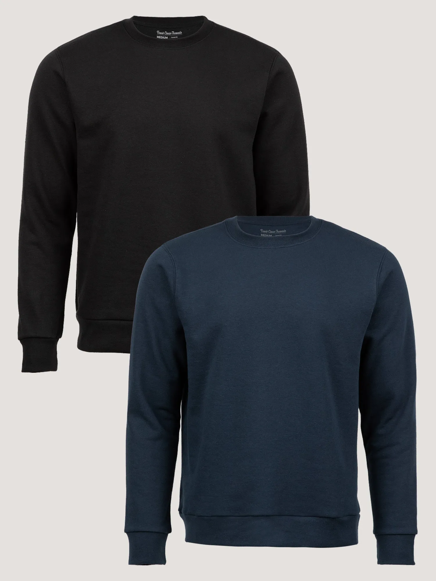 Outdoor Comfort Style Seasonal Comfort Style Crew Sweatshirt Black   Dark Navy 2-Pack
