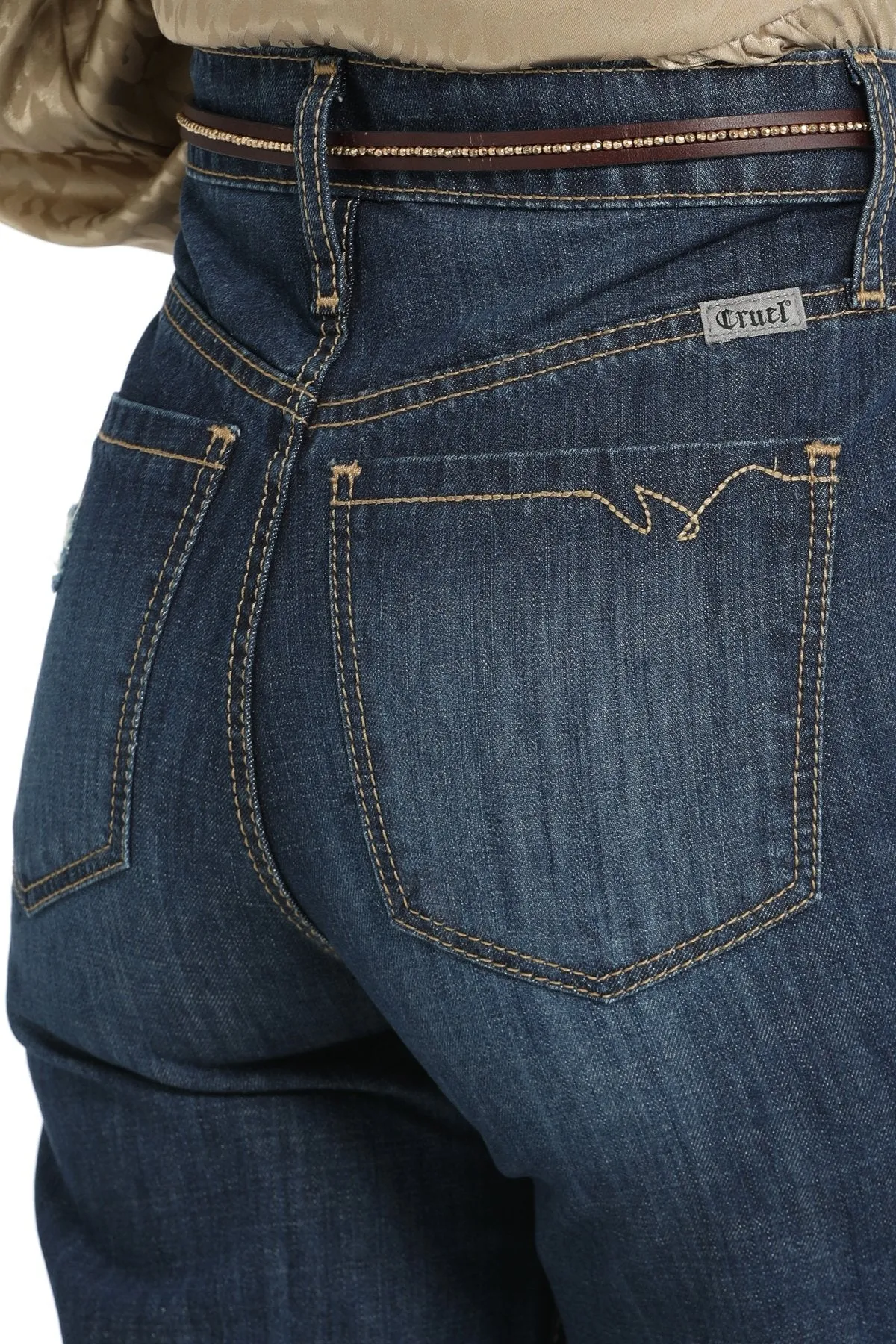 Spring Mood Party Look Classic Luxury Minimalist Cruel Women's Destructed High Rise Skylar Wide Leg in Dark Stone Wash