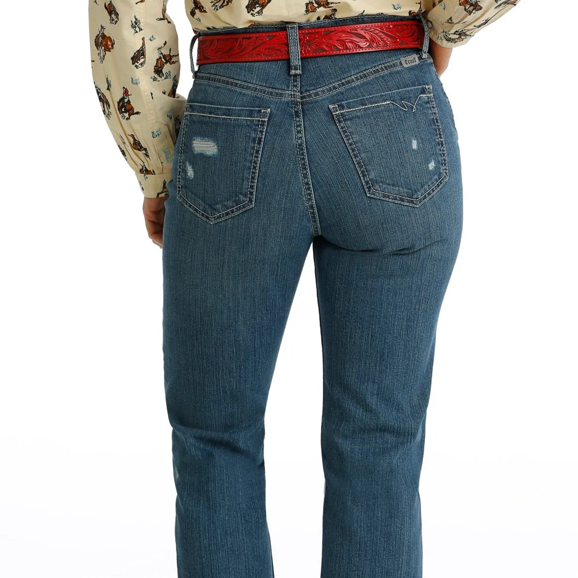 Cruel Women's Quinn Relaxed Straight Leg Crop in Medium Stonewash Recycled Cotton Blend