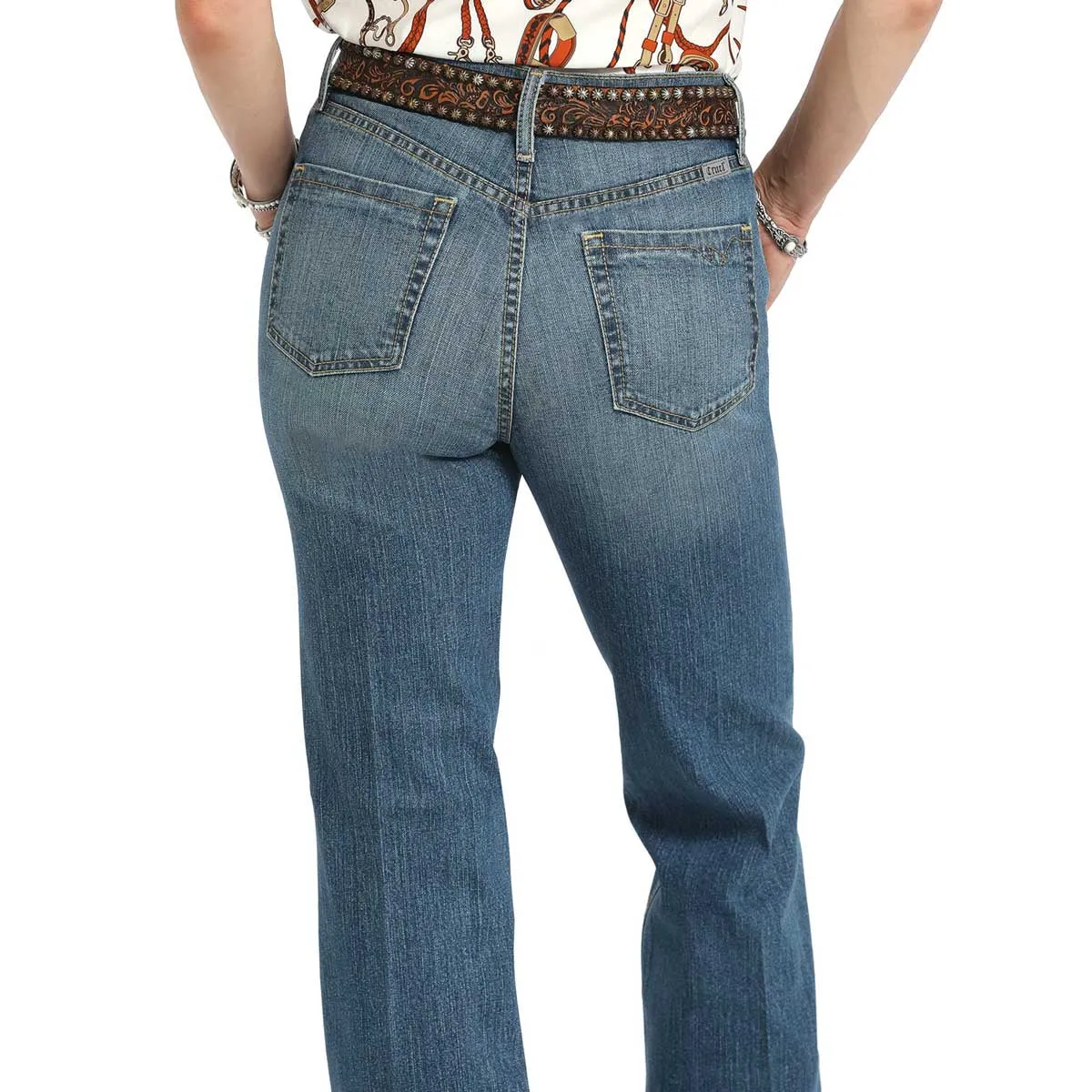 Traveler Gear Nature Lover Night Out Cruel Women's Skylar High Rise Flare Jeans with Slit in Medium Stone Wash