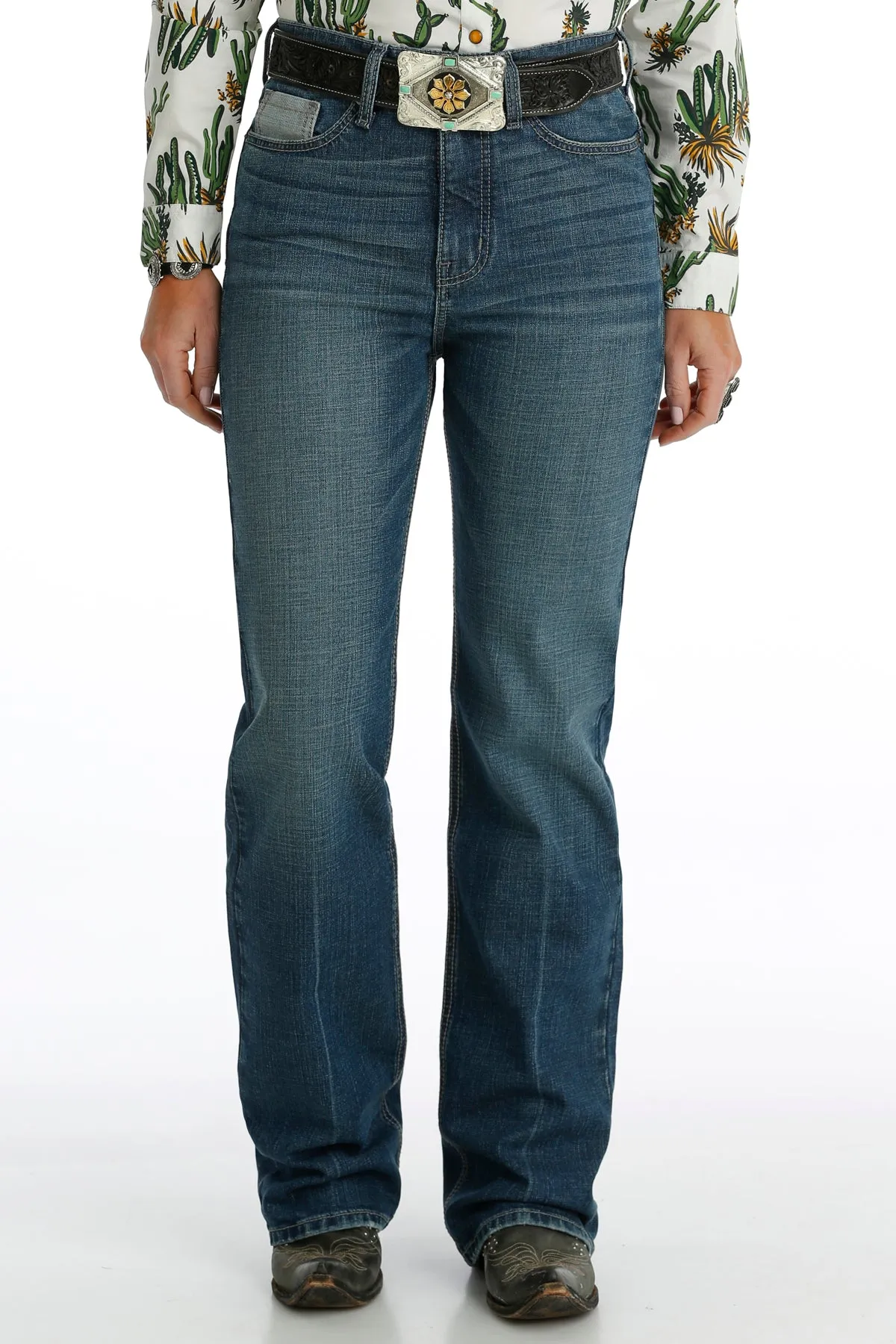 Cruel Women's Skylar Sky-High Rise Bootcut in Indigo Dark Stone Wash Rainy Day Everyday