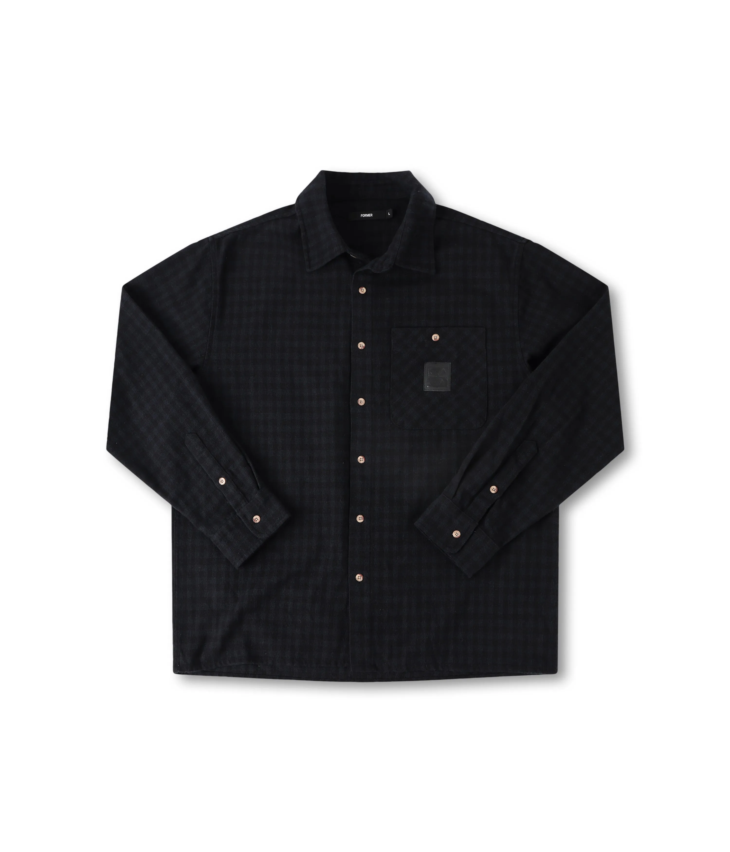 Anti Bacterial Treatment CRUX FLANNEL LS SHIRT // BLACK