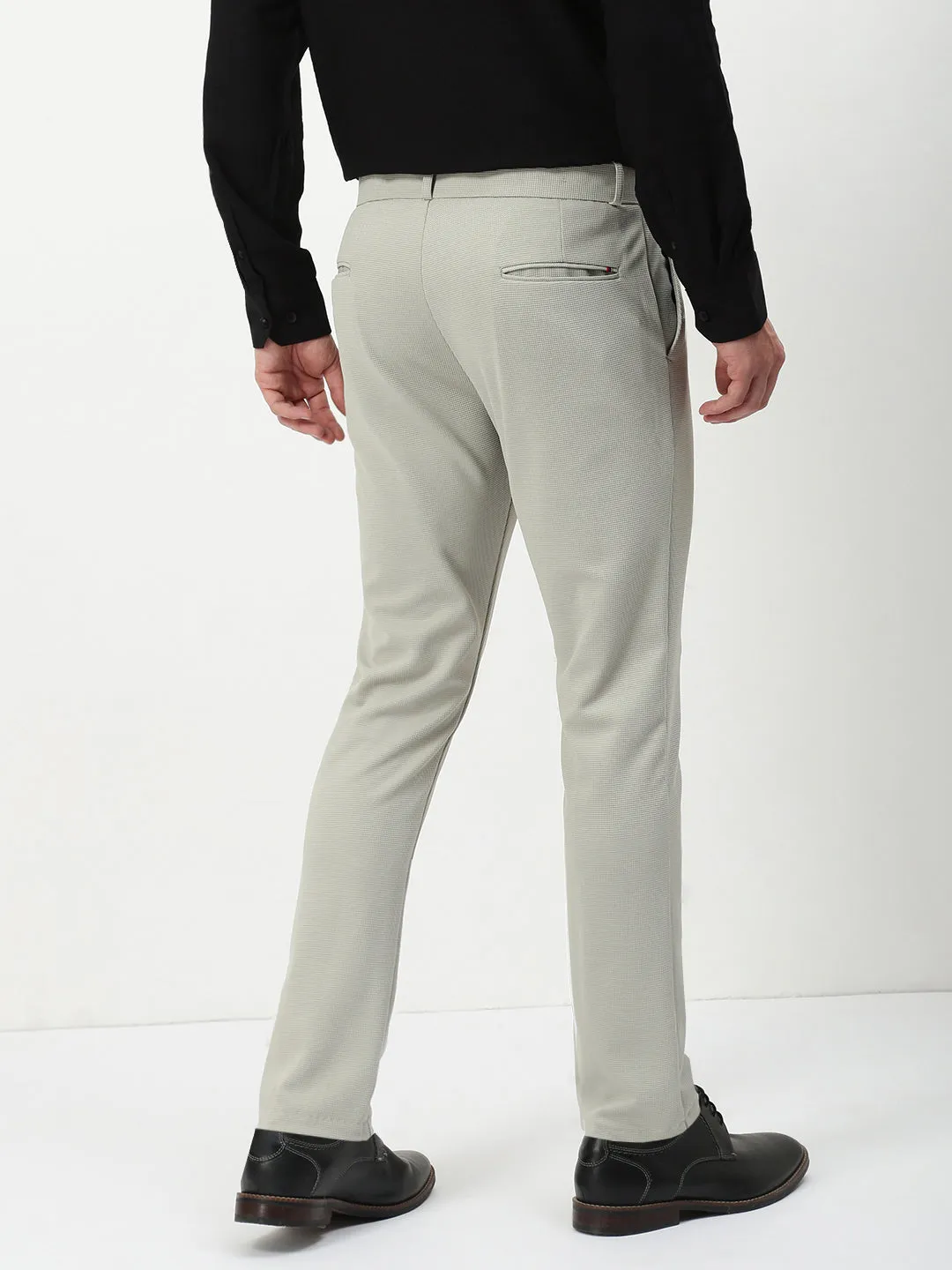 Ultra Stretch Men's Grey Solid Formal Trousers
