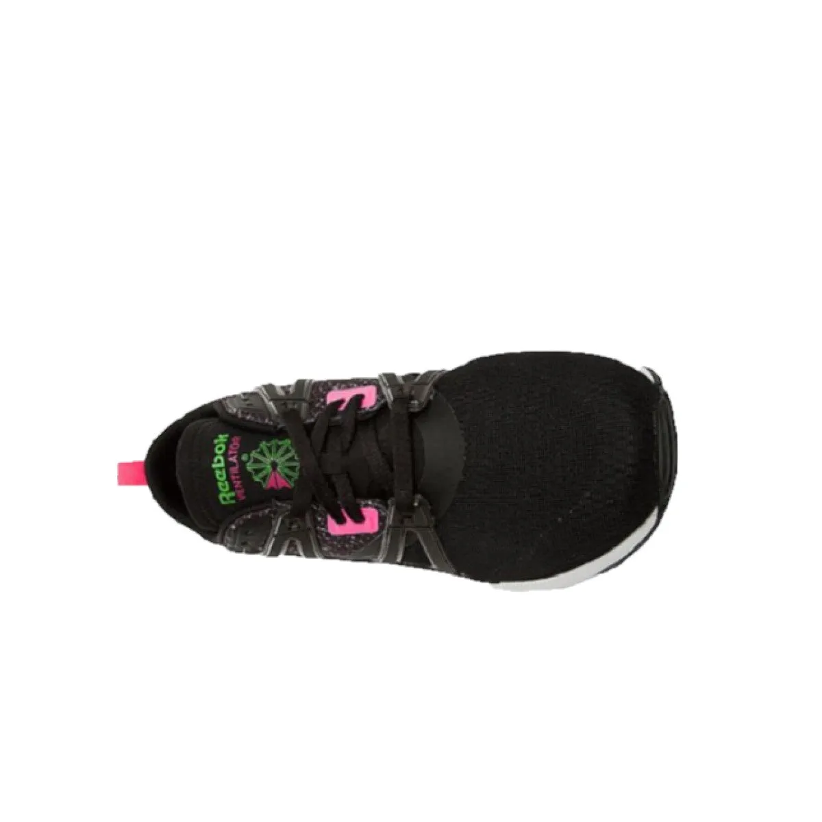 REEBOK V63497 VENTILATOR ADAPT GRAPHIC MN'S (Medium) Black/Green/Pink Mesh/Leather Running Shoes Endurance - running Dynamic Heel Support