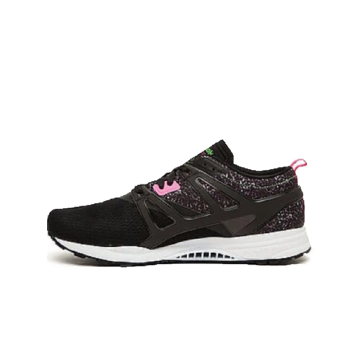 Hyperboloid Midsole Design REEBOK V63497 VENTILATOR ADAPT GRAPHIC MN'S (Medium) Black/Green/Pink Mesh/Leather Running Shoes