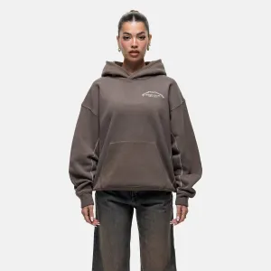 Overlock Washed Taupe Hoodie Unisex Design