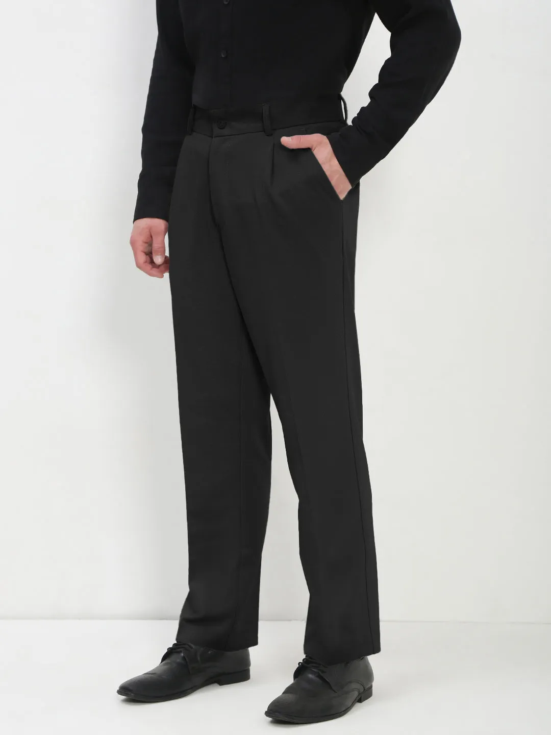 Men's Black Regular Fit Formal Trouser Perfect Design