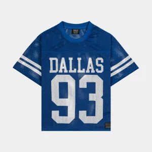 Dallas Mesh Mens Jersey (White/Blue) Quick Release Fastening UV Protection Fabric