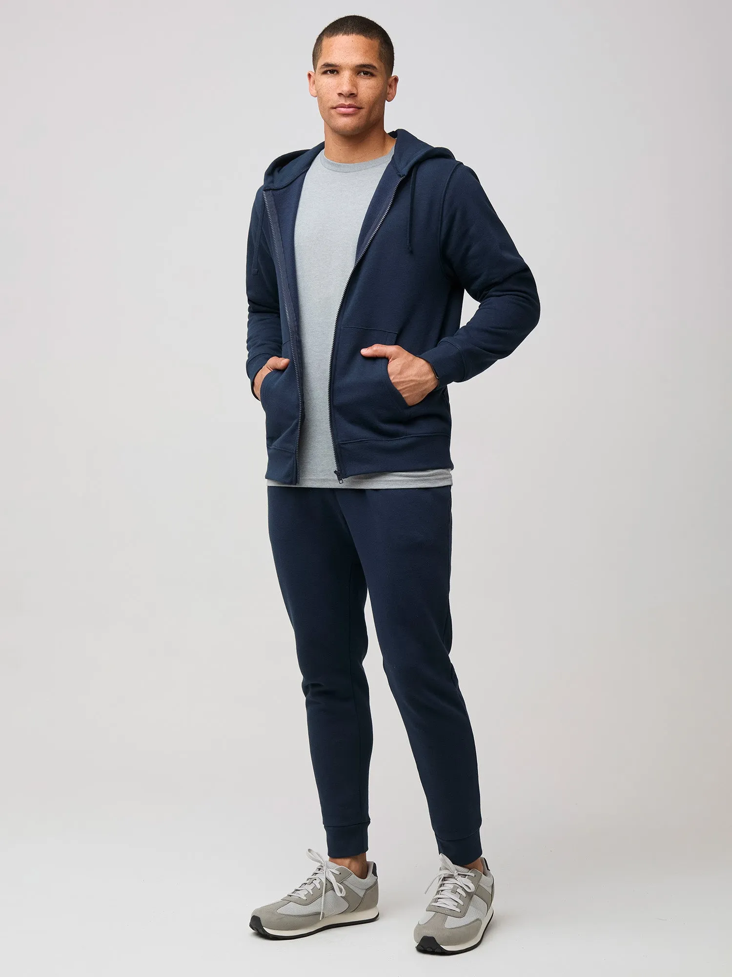 Durable Style Dark Navy Zip-Up Hoodie
