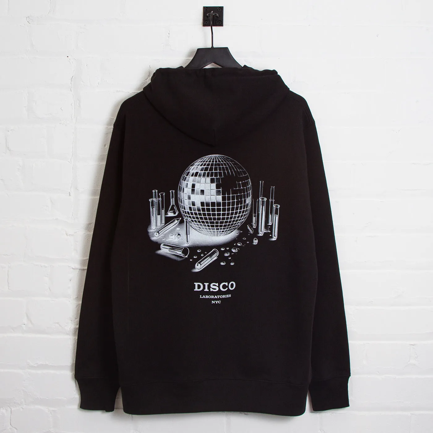 Disco Labs NYC Back Print - Pullover Hood - Black product pricing fluffy texture
