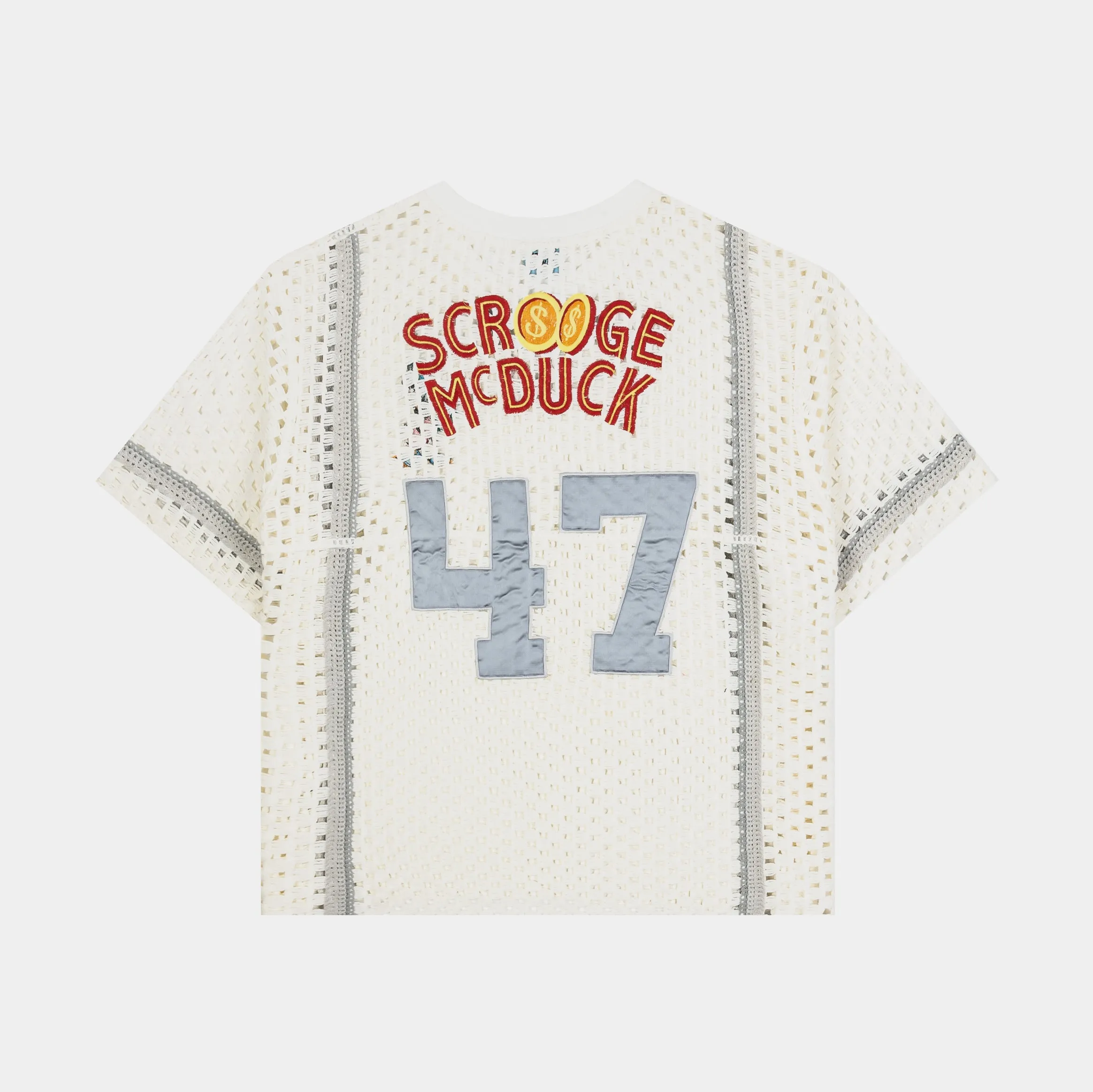 Disney Ducktales By Shoe Palace 47 Crochet Mens Jersey (Beige/Blue) quick dry Multi Panel Design