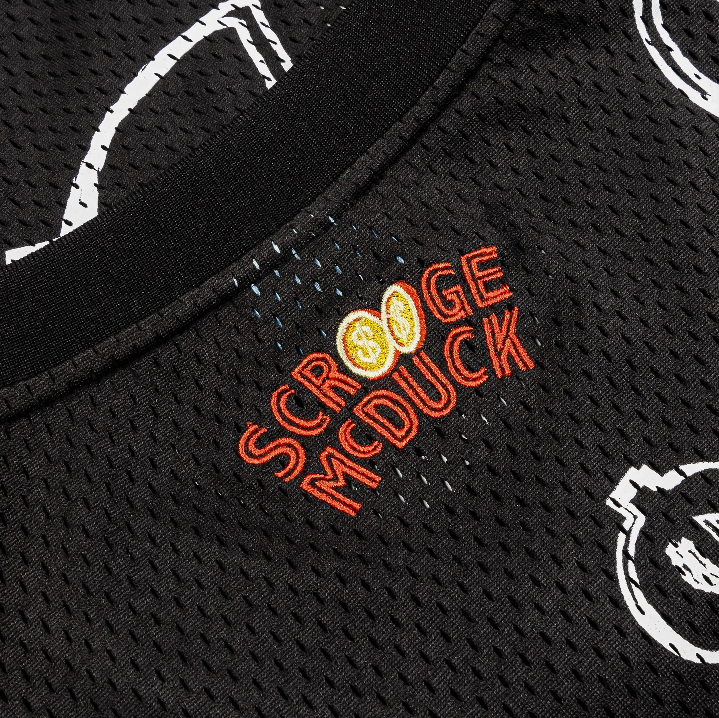 Disney Ducktales By Shoe Palace Dollars Mesh Mens Jersey (Black/White) Training Wear Seamless Stitching Design