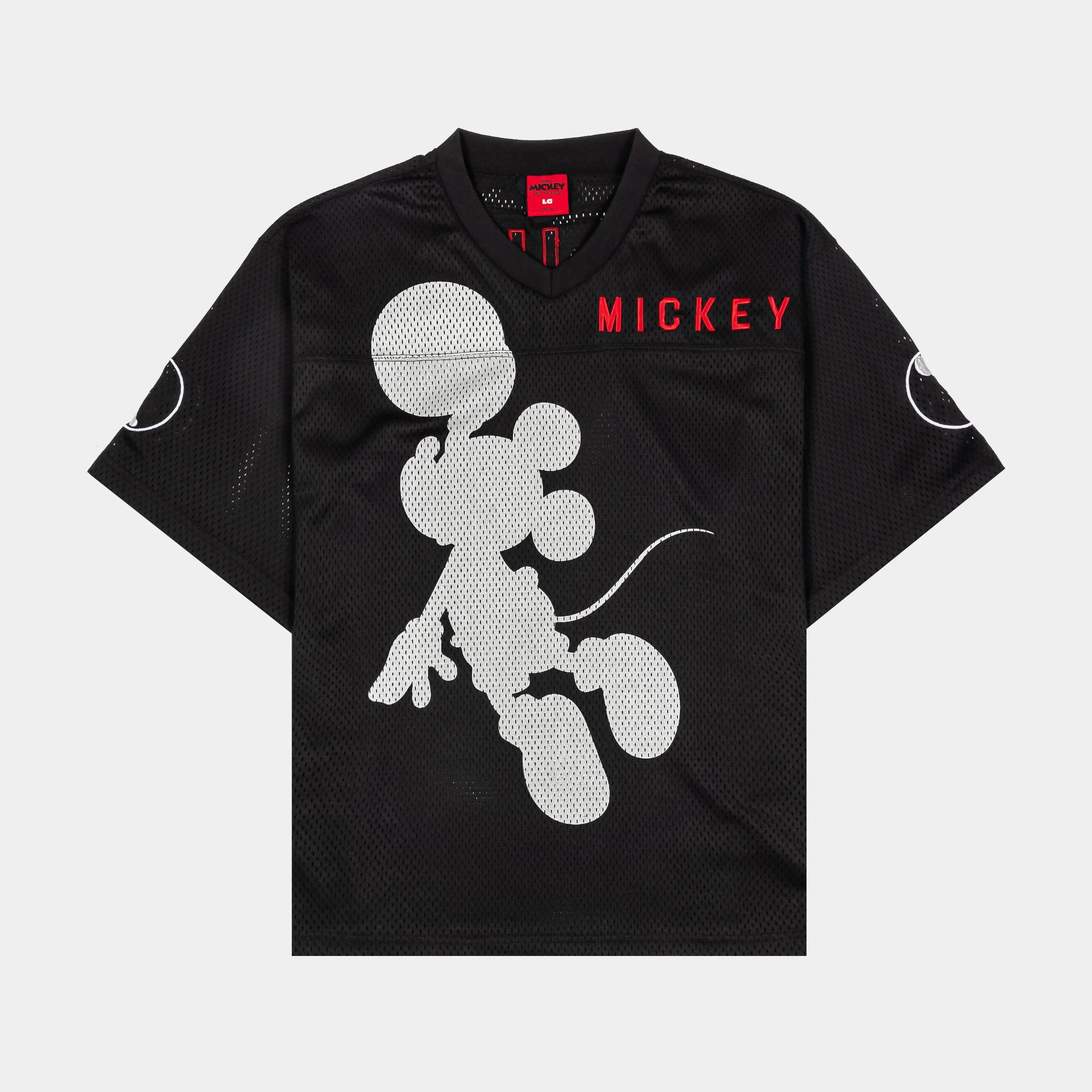 Layered Panel Design Disney Mickey and Friends By Shoe Palace Mickey Mens Jersey (Black/Red)