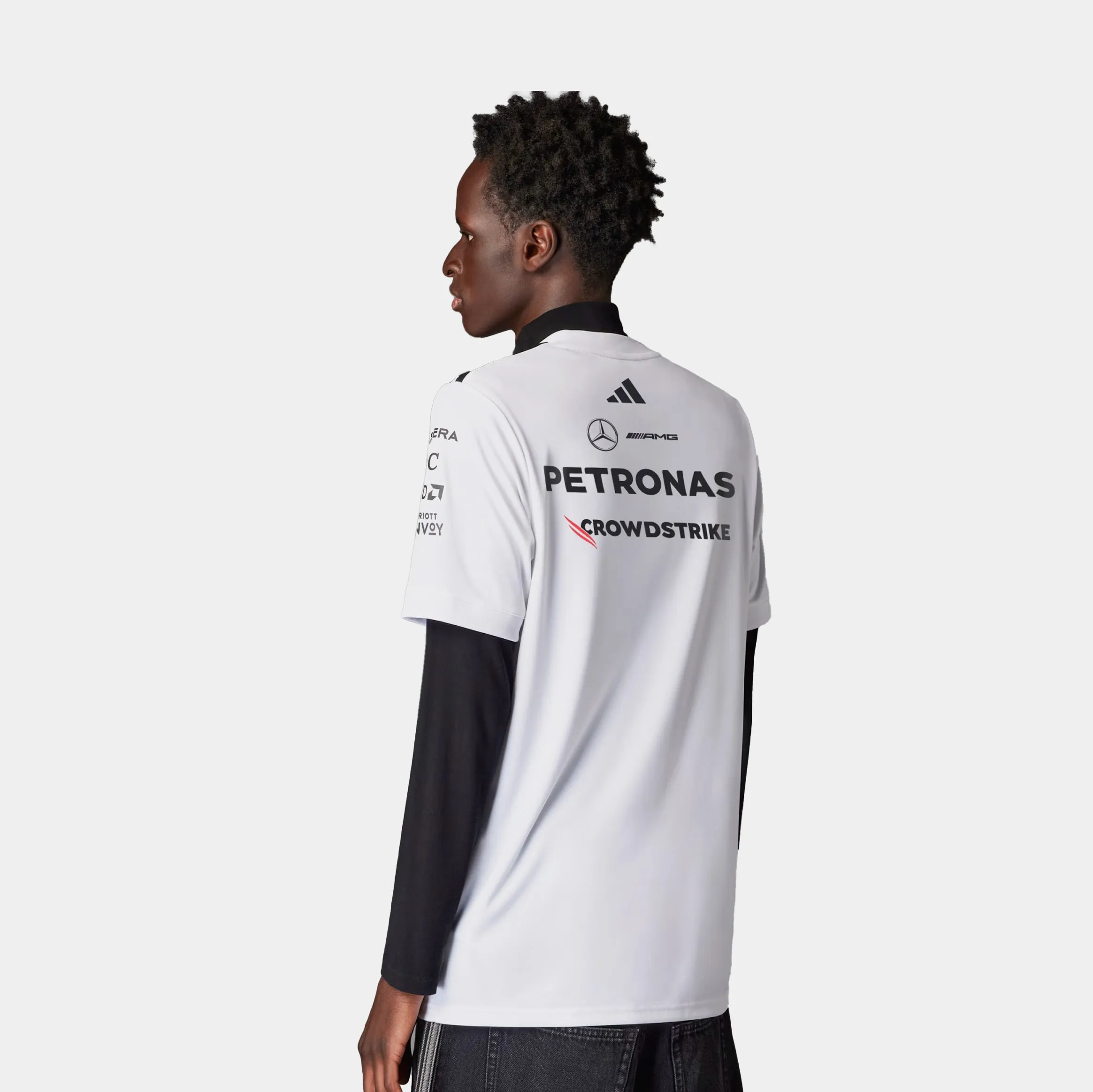 Real Madrid Terrace Icon Mens Short Sleeve Shirt (White/Blue) Anti Static Weave Technology