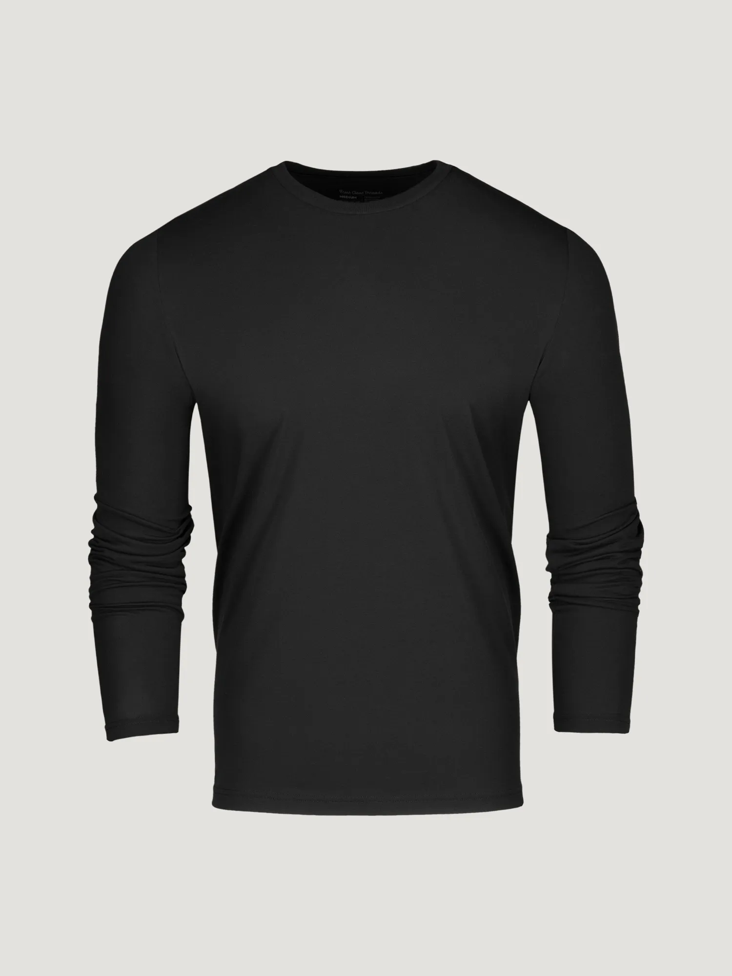 Black Performance Long Sleeve Crew Sweat Absorbent Sleek Performance Fit