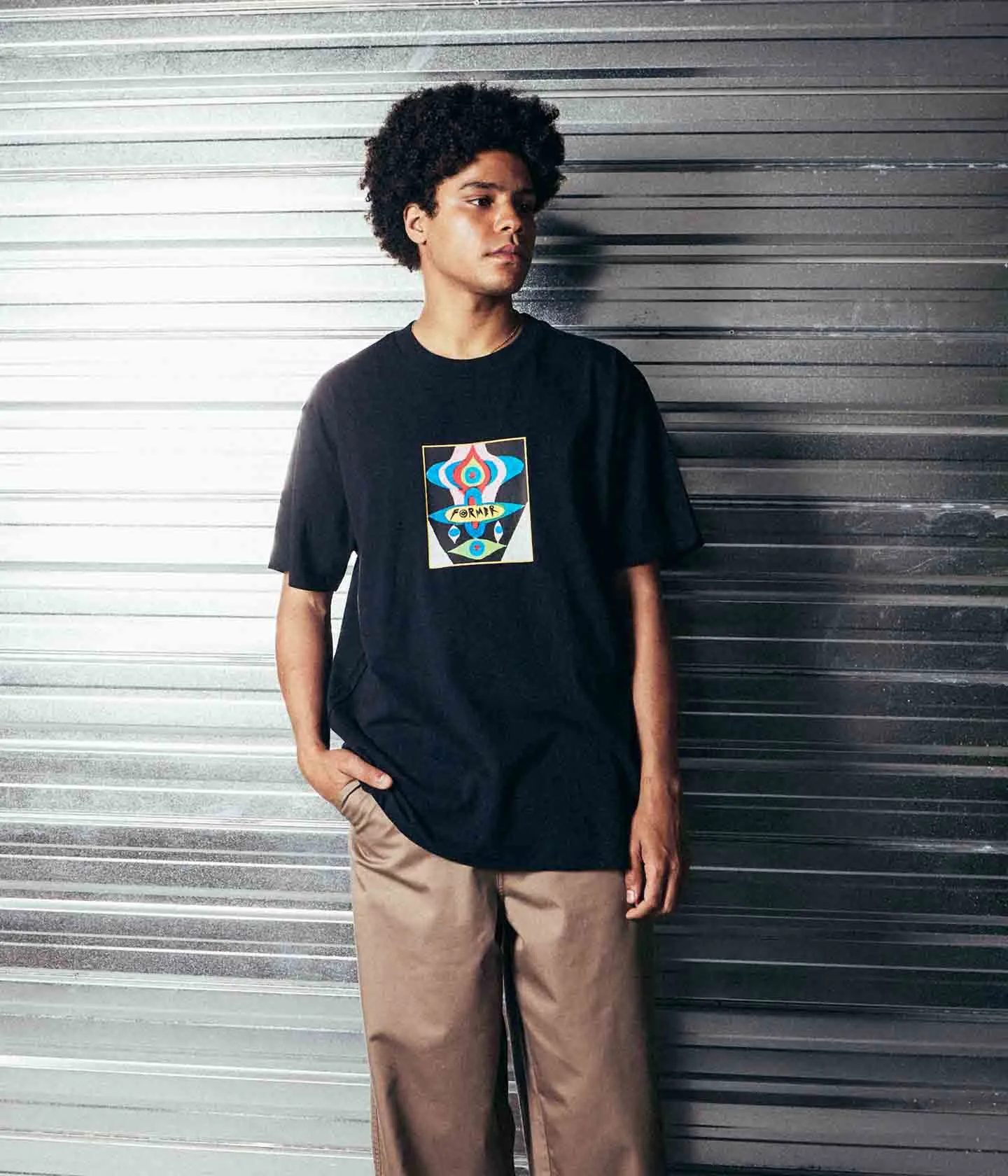 Chic Design DROID PASTEL T-SHIRT // BLACK