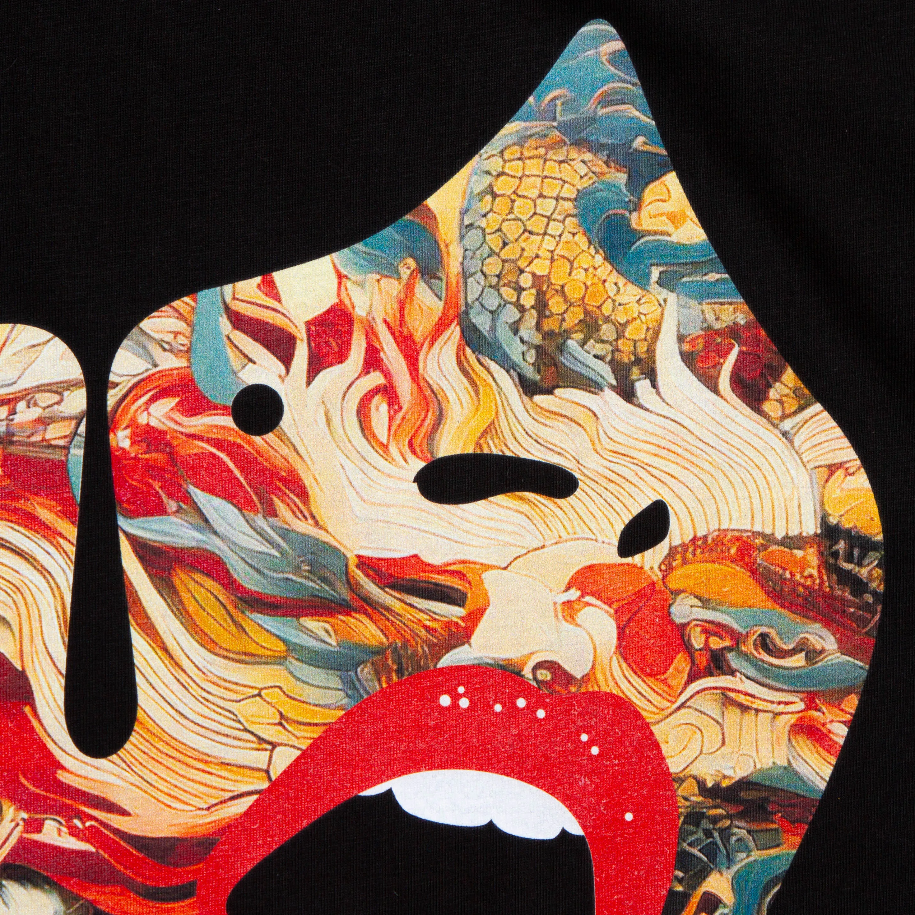 Droplet Face 011 Front Print - Sweatshirt - Black product houndstooth sophistication