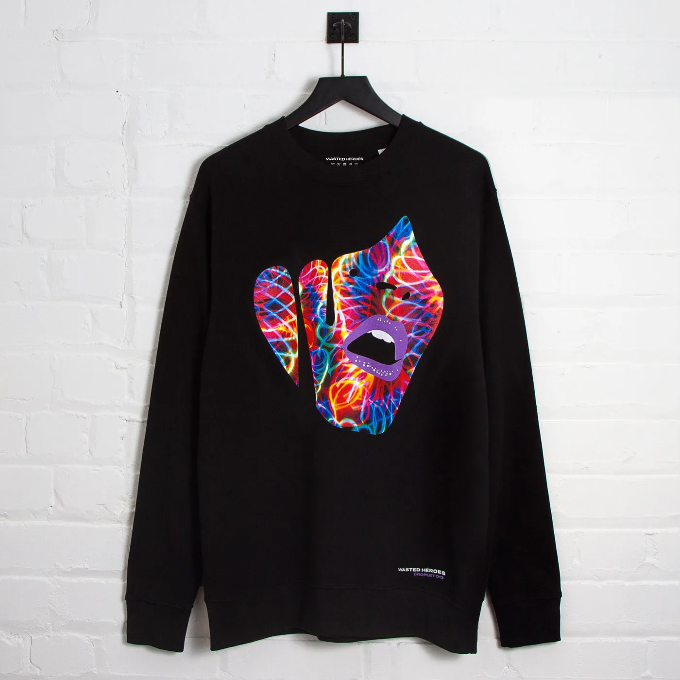 Droplet Face 013 Front Print - Sweatshirt - Black Competitive Advantage