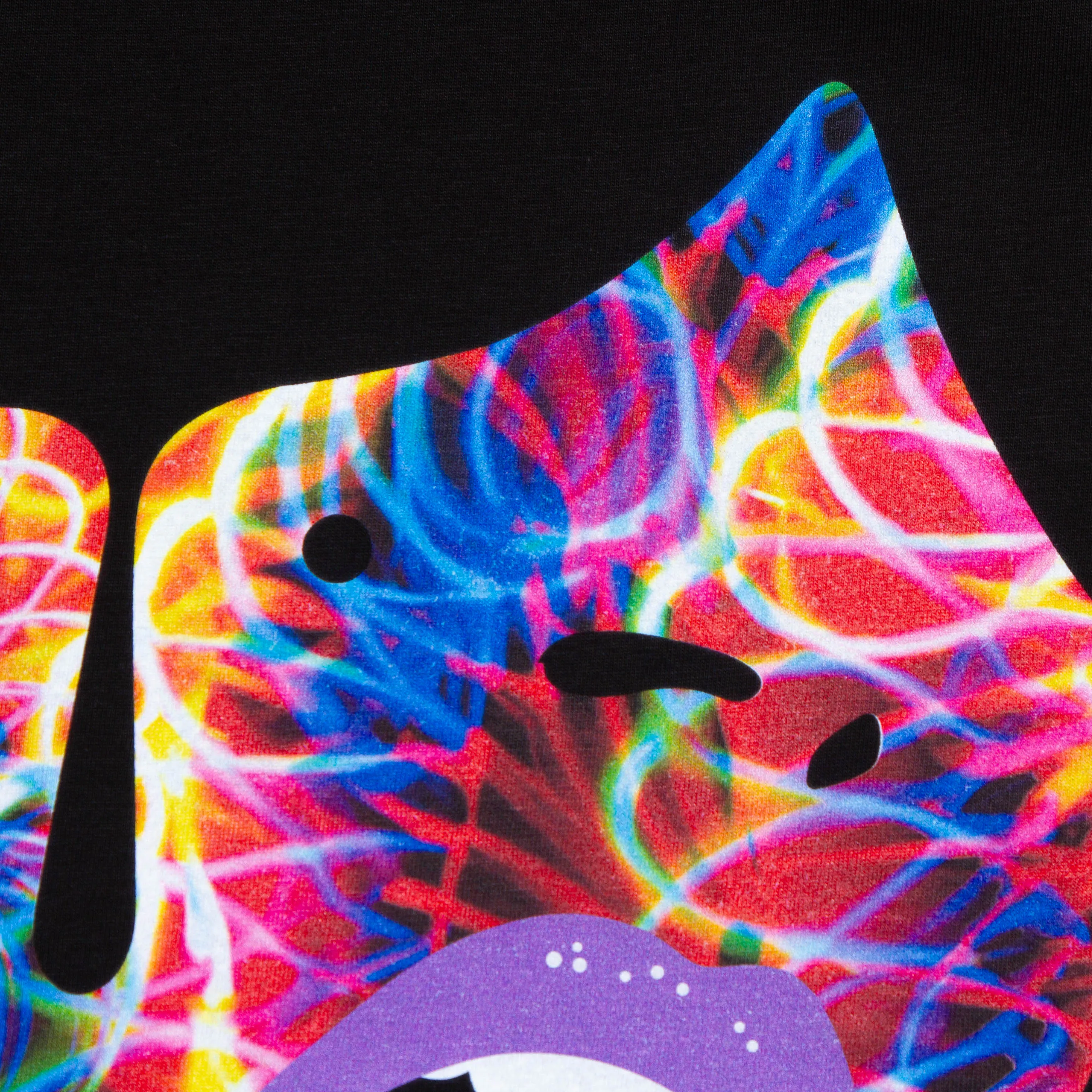 Droplet Face 013 Front Print - Sweatshirt - Black All-Weather Wear Formal Casual