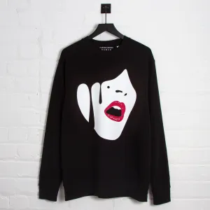 aesthetic features Sporty Design Droplet Face - Sweatshirt - Black