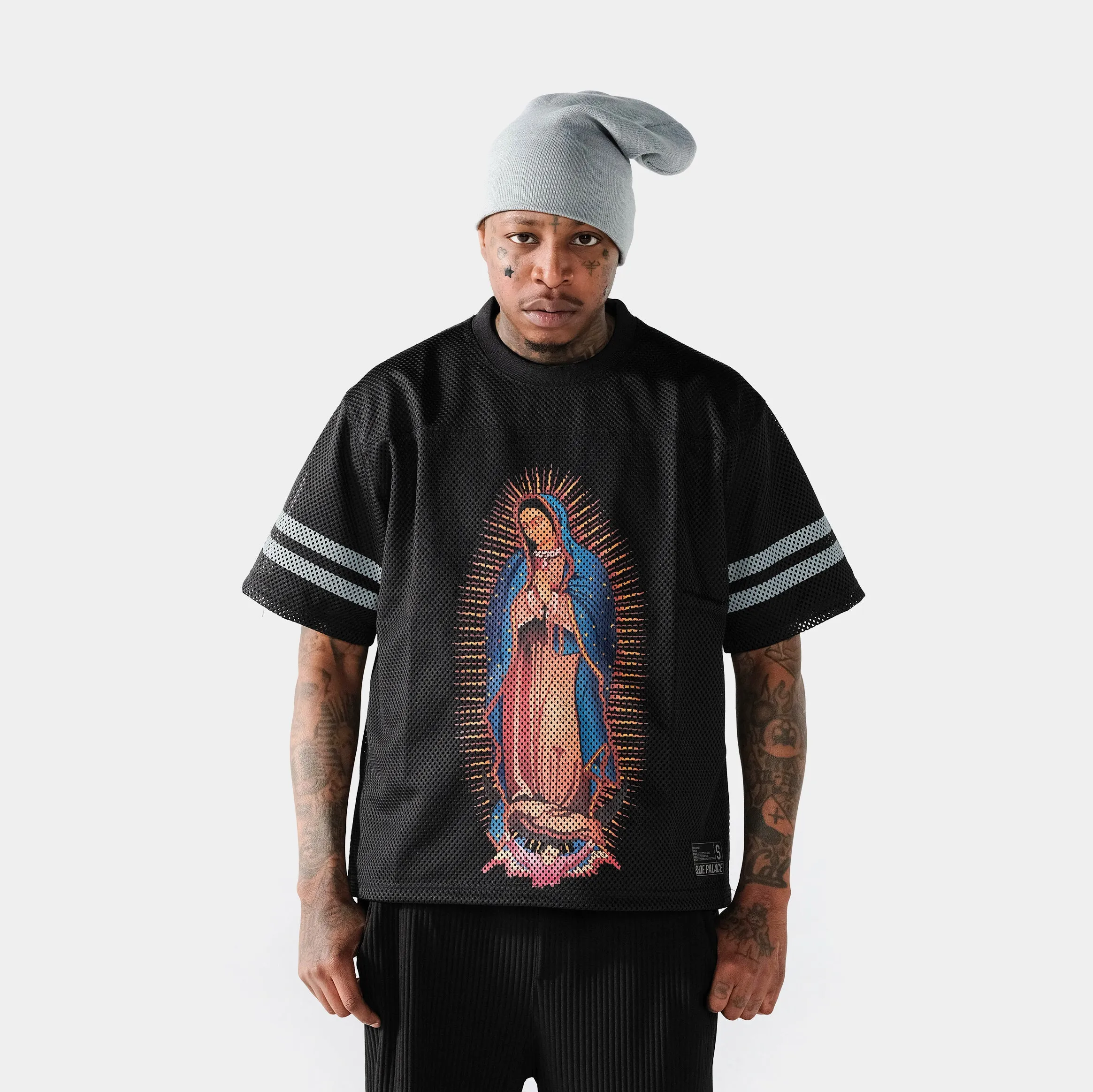 Versatile Fit Lady Of Guadalupe Mesh Mens Jersey (Black/Blue)