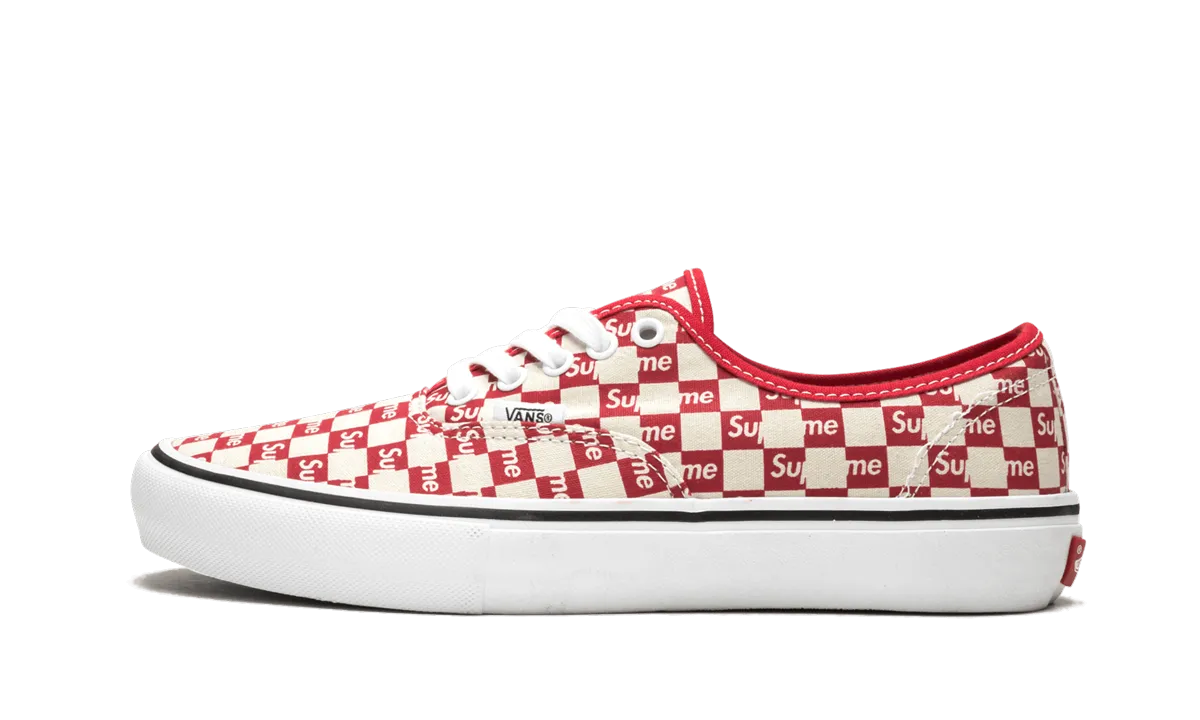 Long Lasting Outsole Durability Authentic Pro "Supreme - Checkered Red 2016"