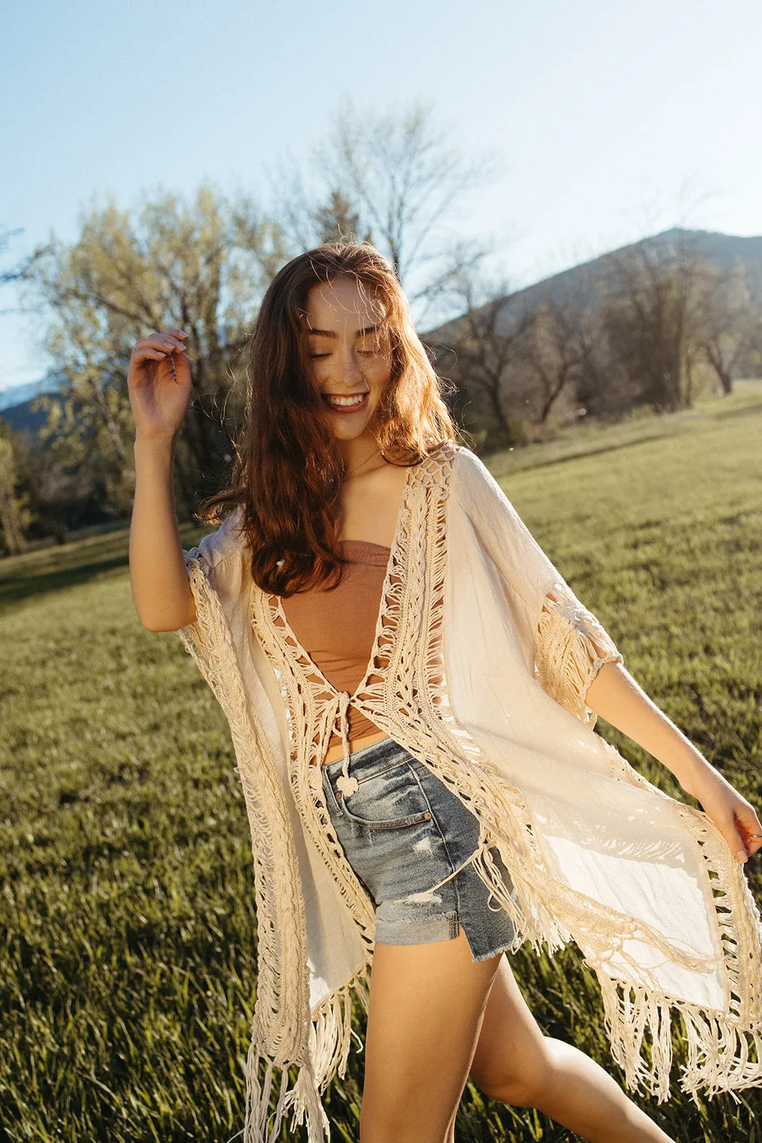 Vacation Mode Kimono Chill Weather Bamboo Fiber Blend