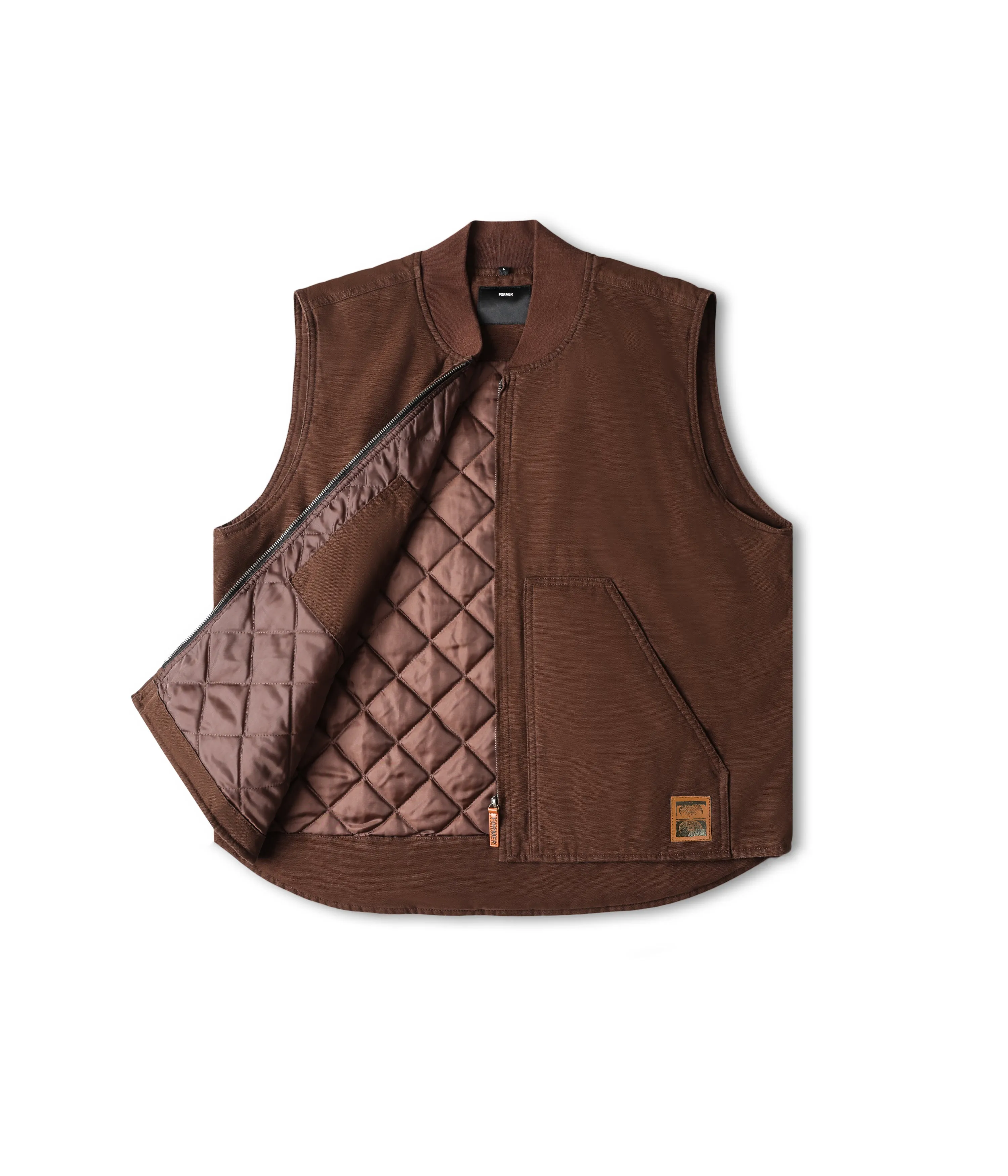 VT CANVAS VEST // BROWN Short Length Compact Layer