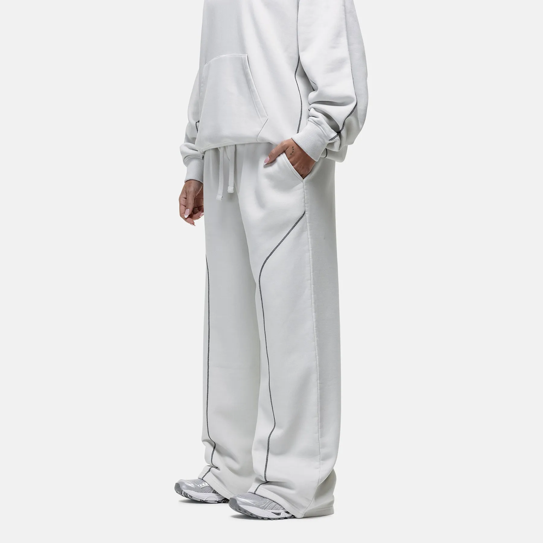 Overlock Vintage White Sweatpant Stretchable Comfort