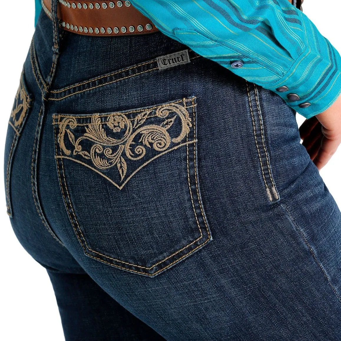 Perfect for All Sleek Look Cruel Women's Skylar Sky-High Rise Bootcut in Dark Stone Wash