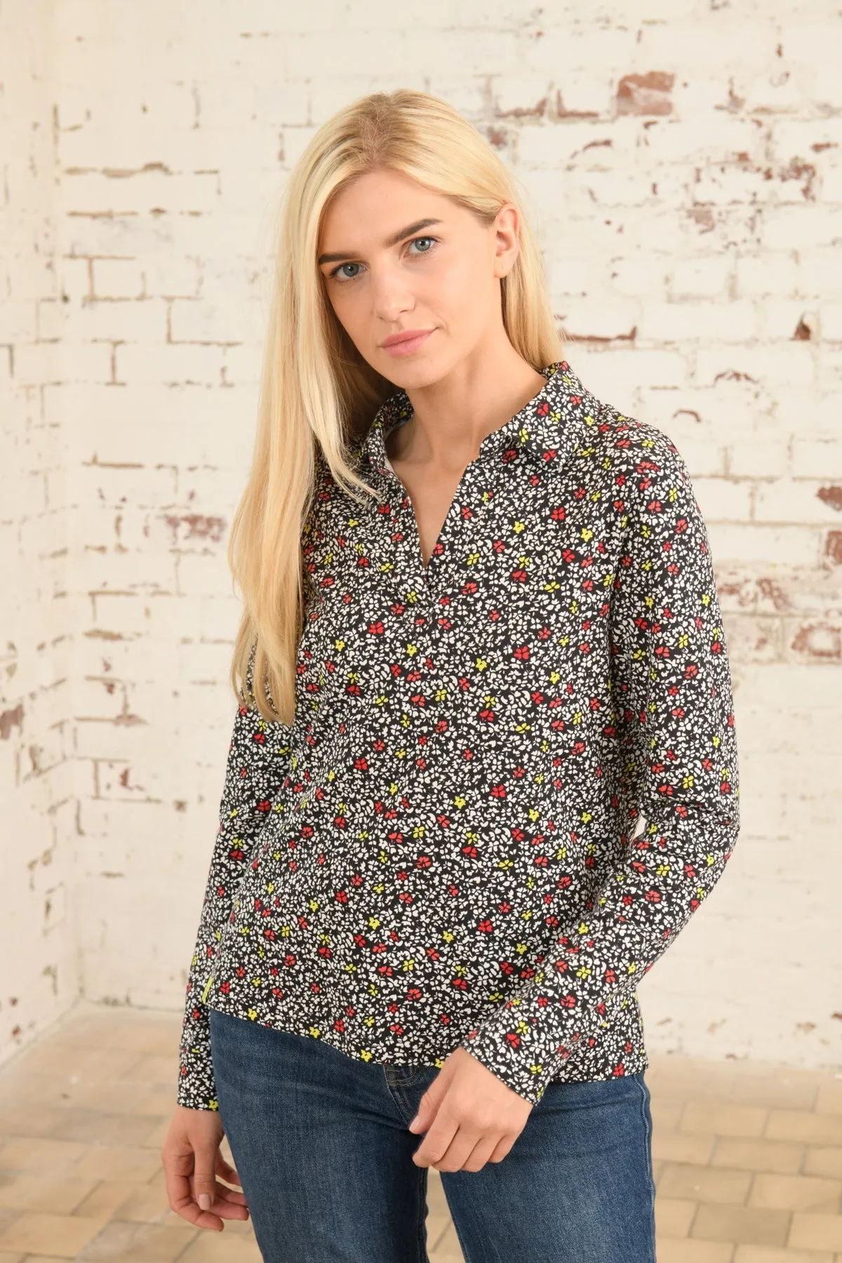 Maya Shirt - Red Apple Floral Chilly Day Comfort