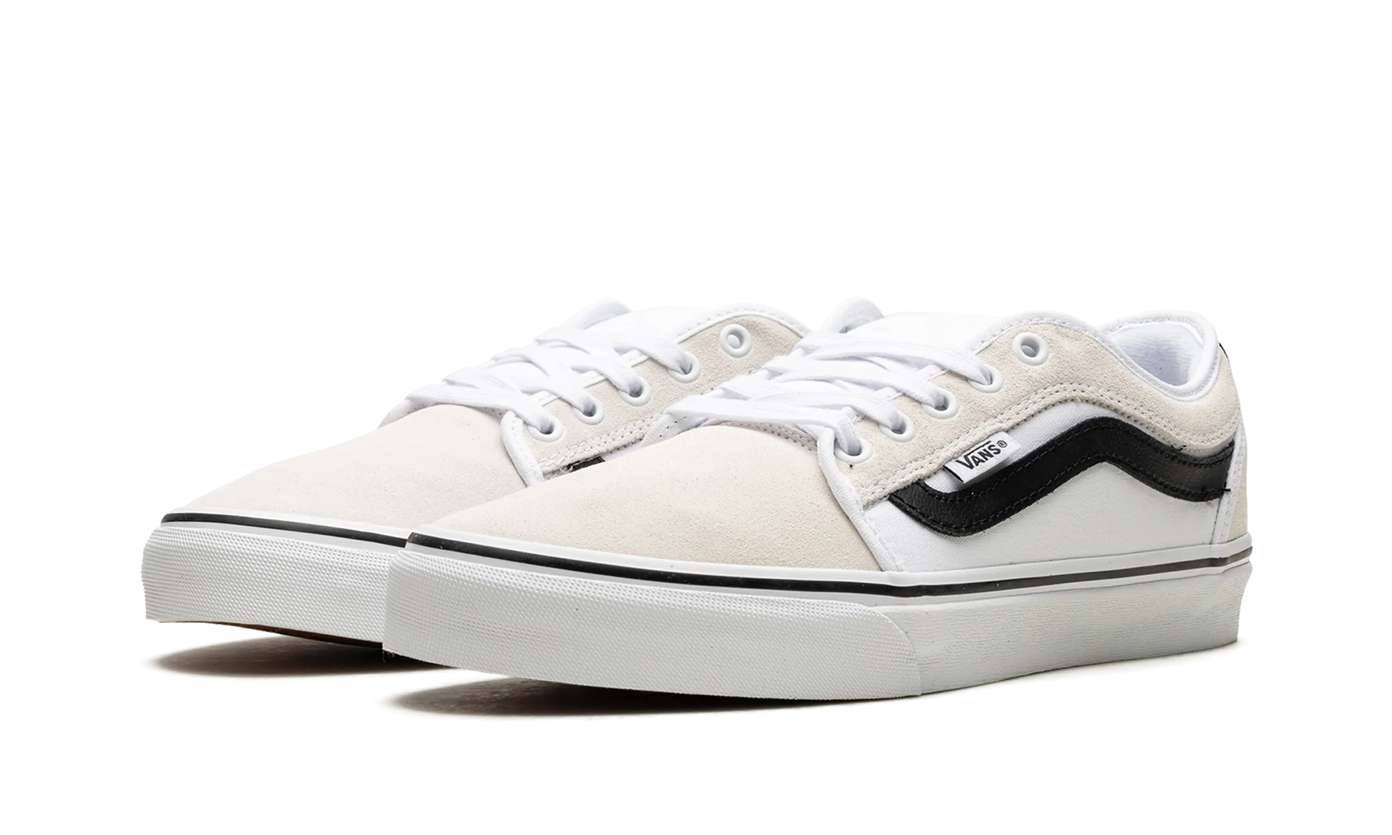 Chukka Low Sidestripe "White/Black" Flexible Camera Look