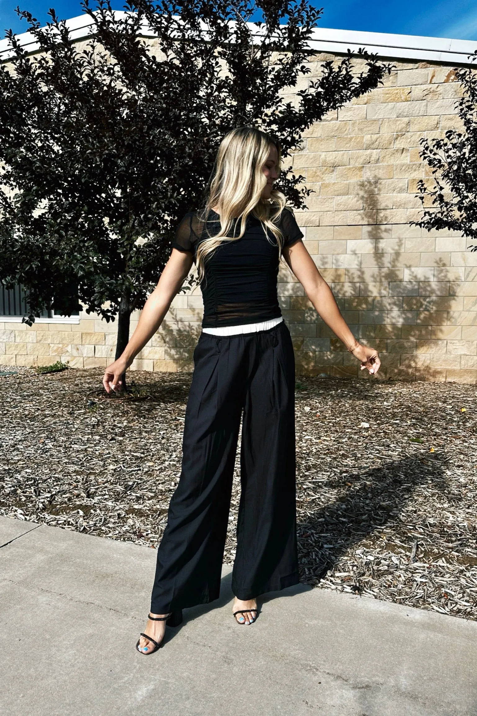 Edge Line Wide Leg Pants Water Resistant Work Comfort