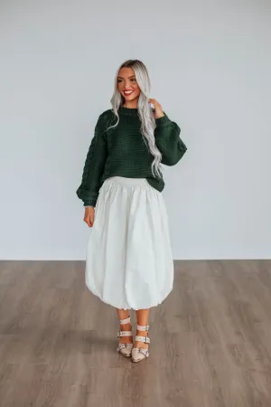 Mikala Midi Skirt - Cream Design Detail Quick Fit