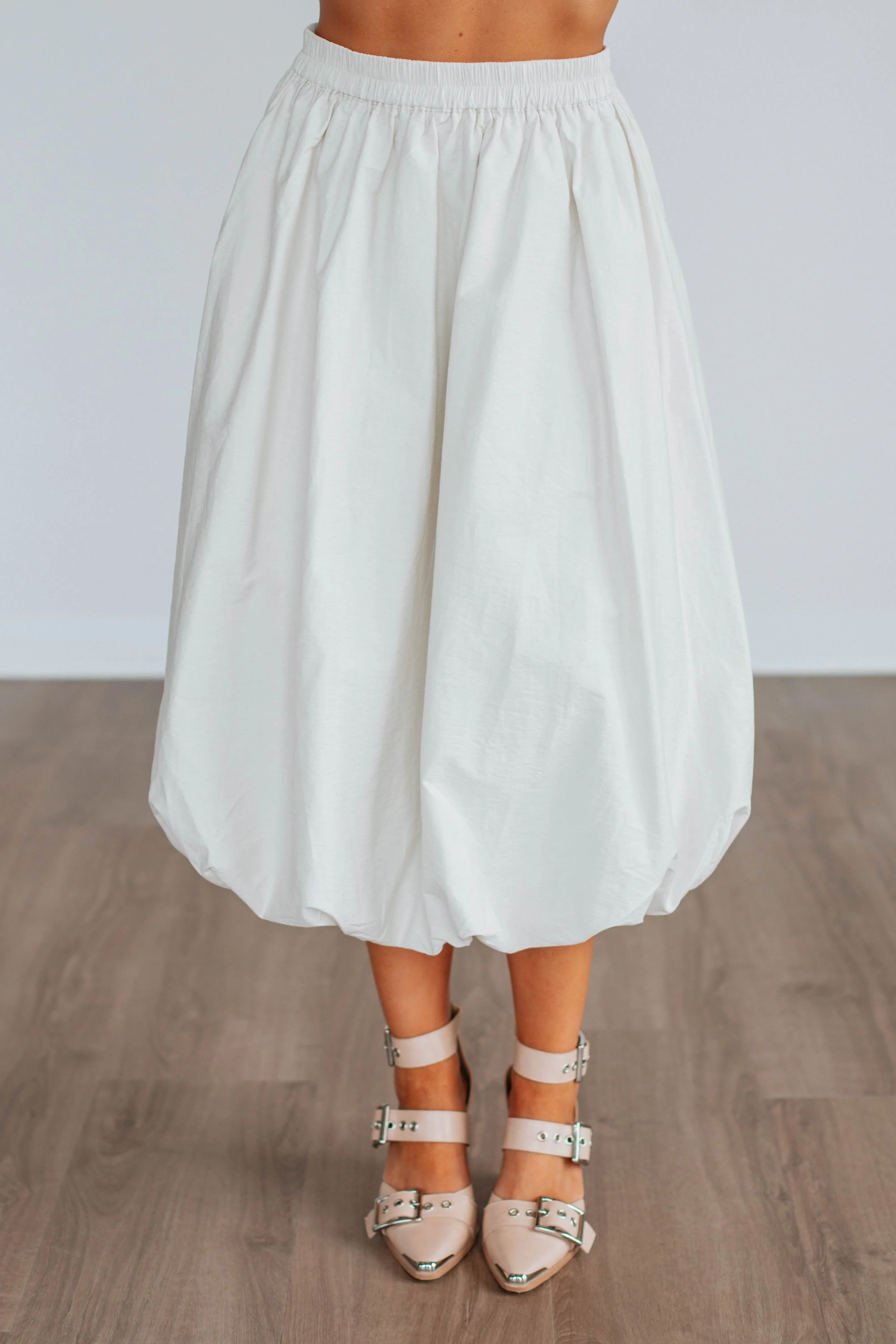 Mikala Midi Skirt - Cream Fashion Combo