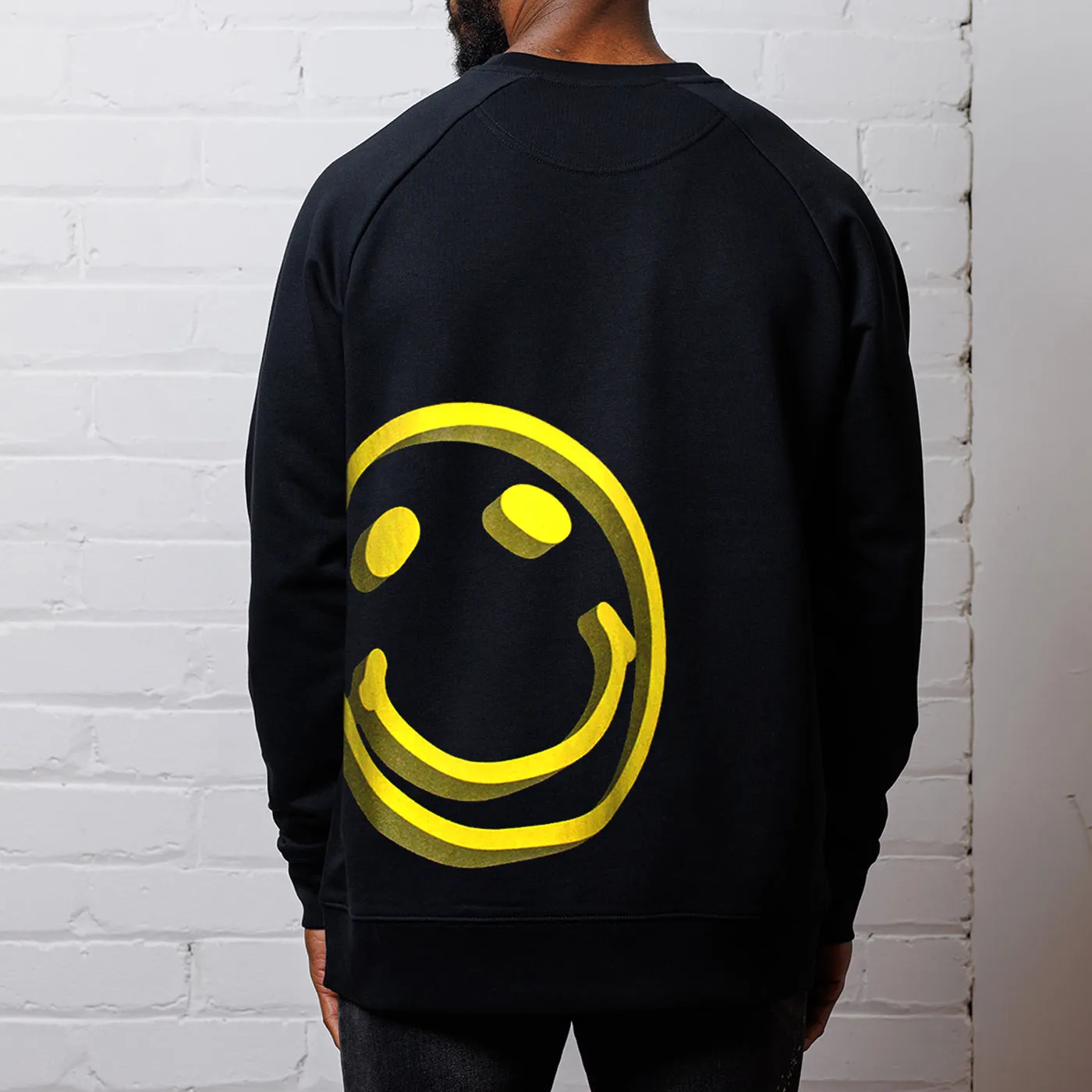3D Side Smiley - Sweatshirt - Black suitable for casual events