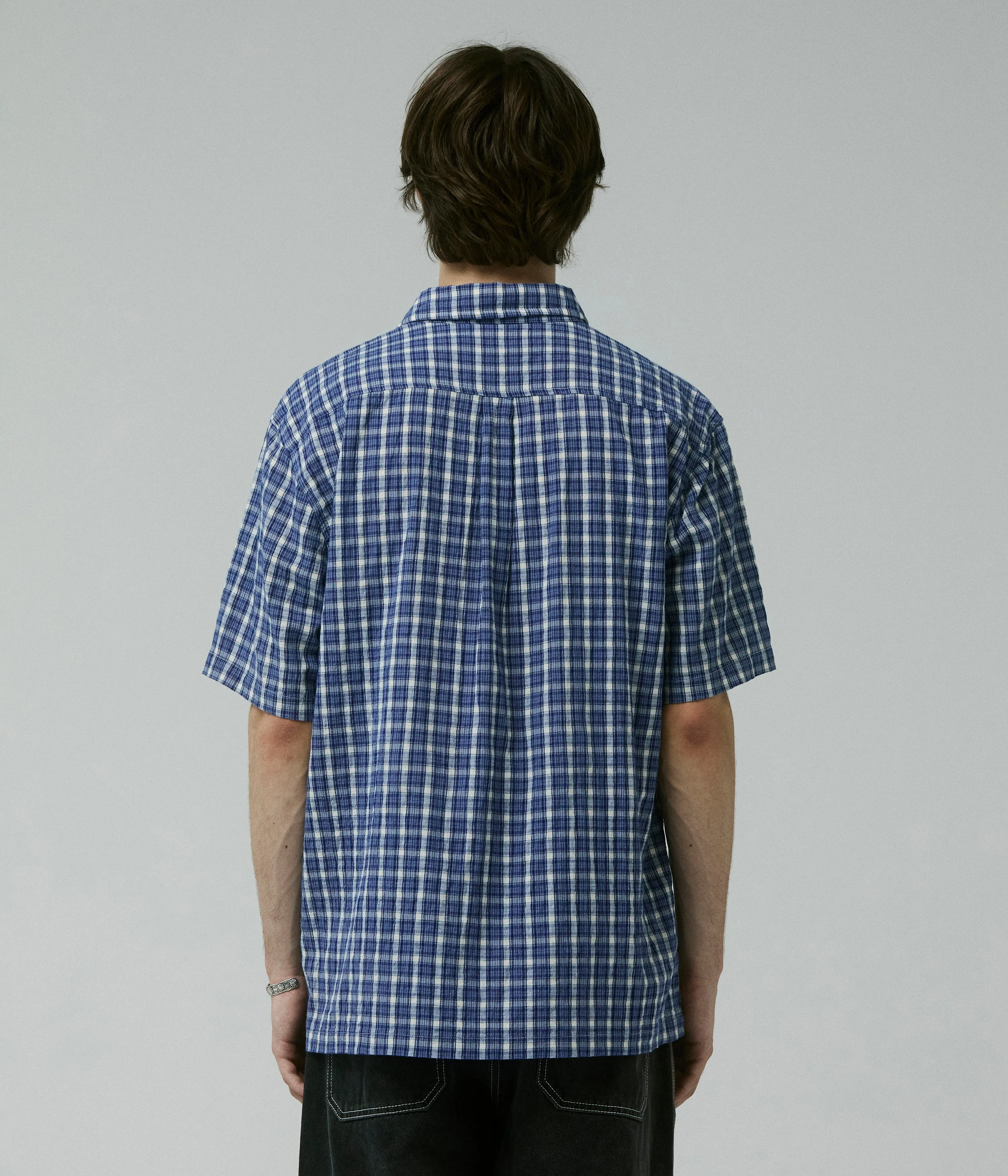 Daily Casual MANNERS CHECK SS SHIRT // VINTAGE NAVY