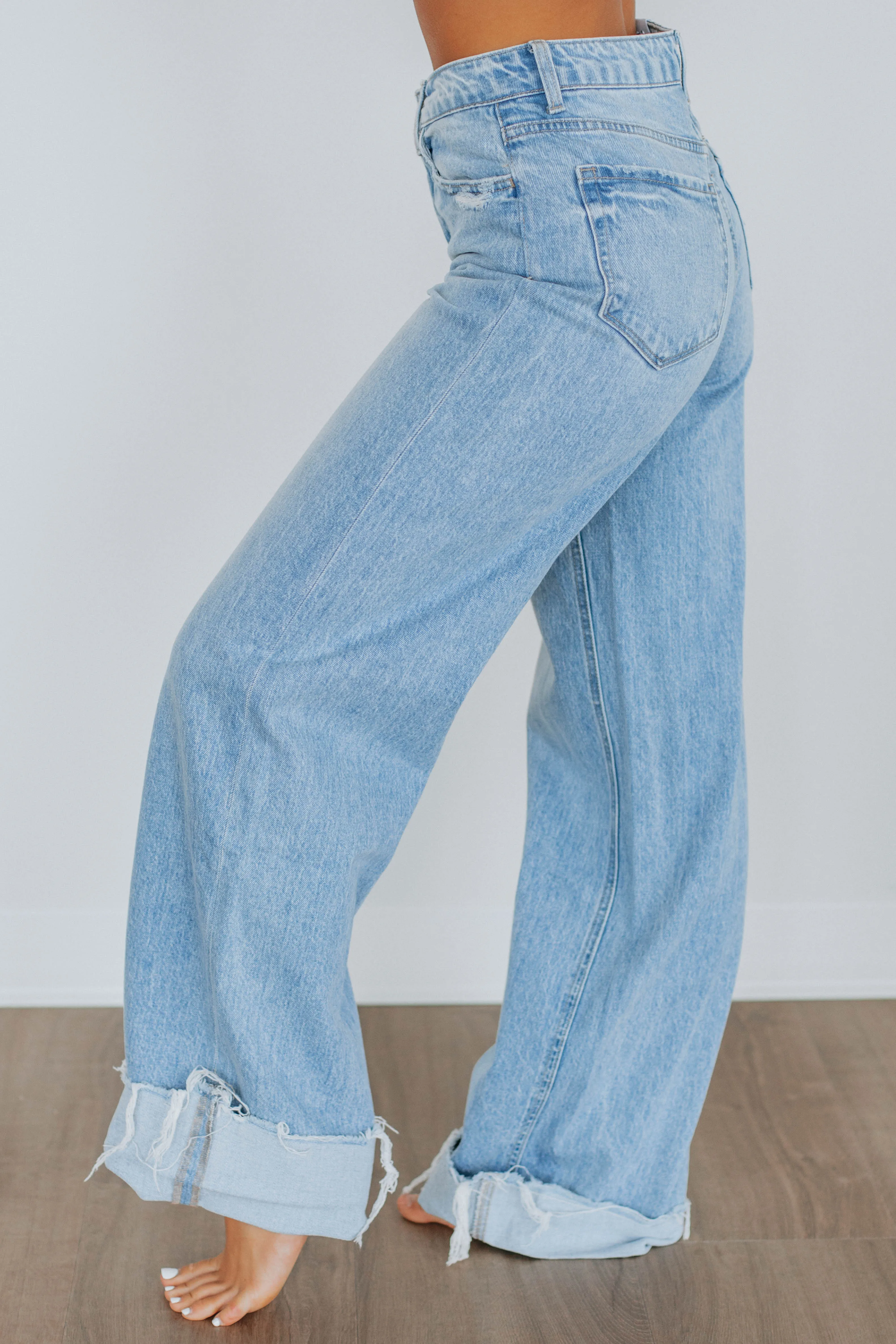 No Fuss Style Kris Vervet Jeans - Light Wash